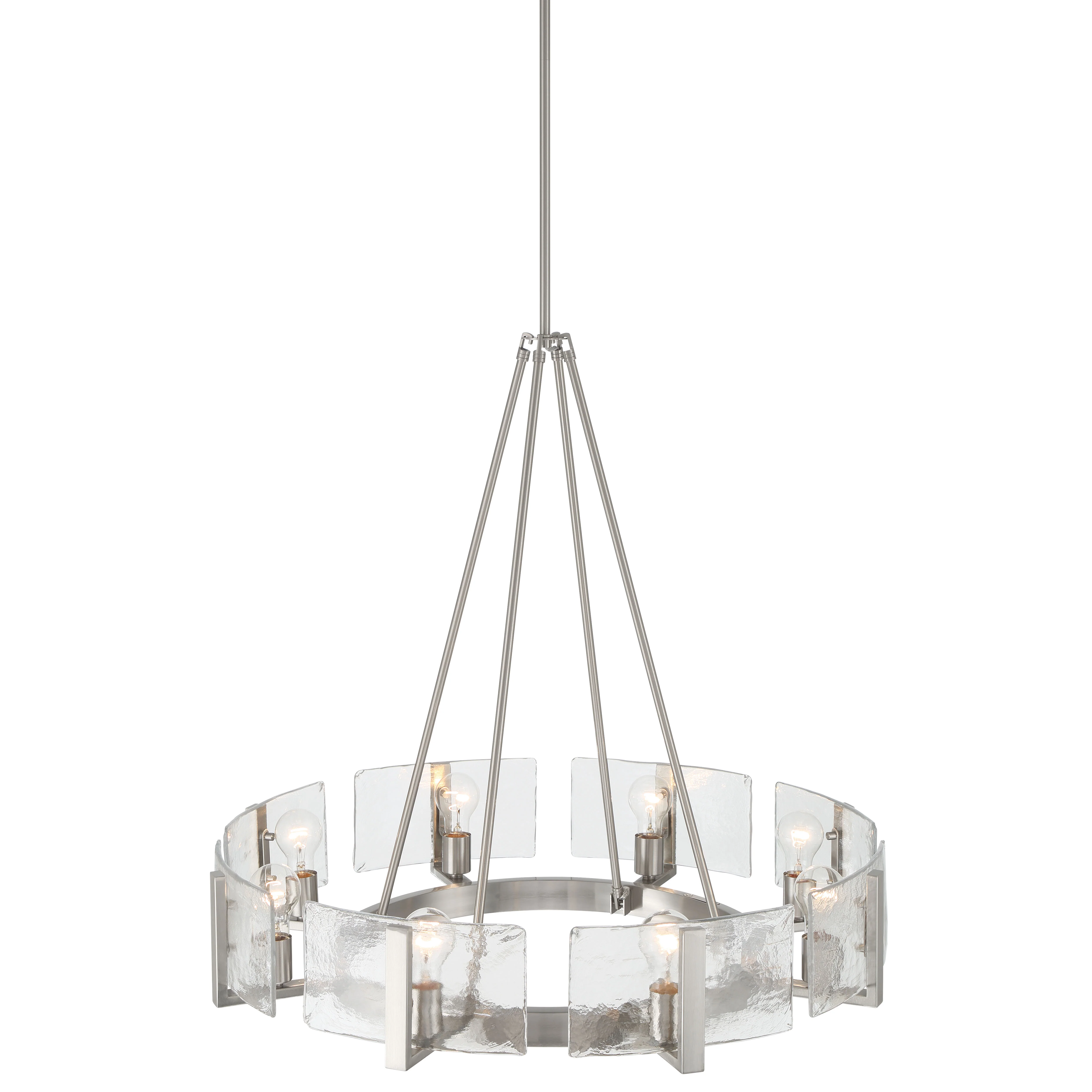 Aenon 8-Light Chandelier in Pewter with Hammered Water Glass - Image 5