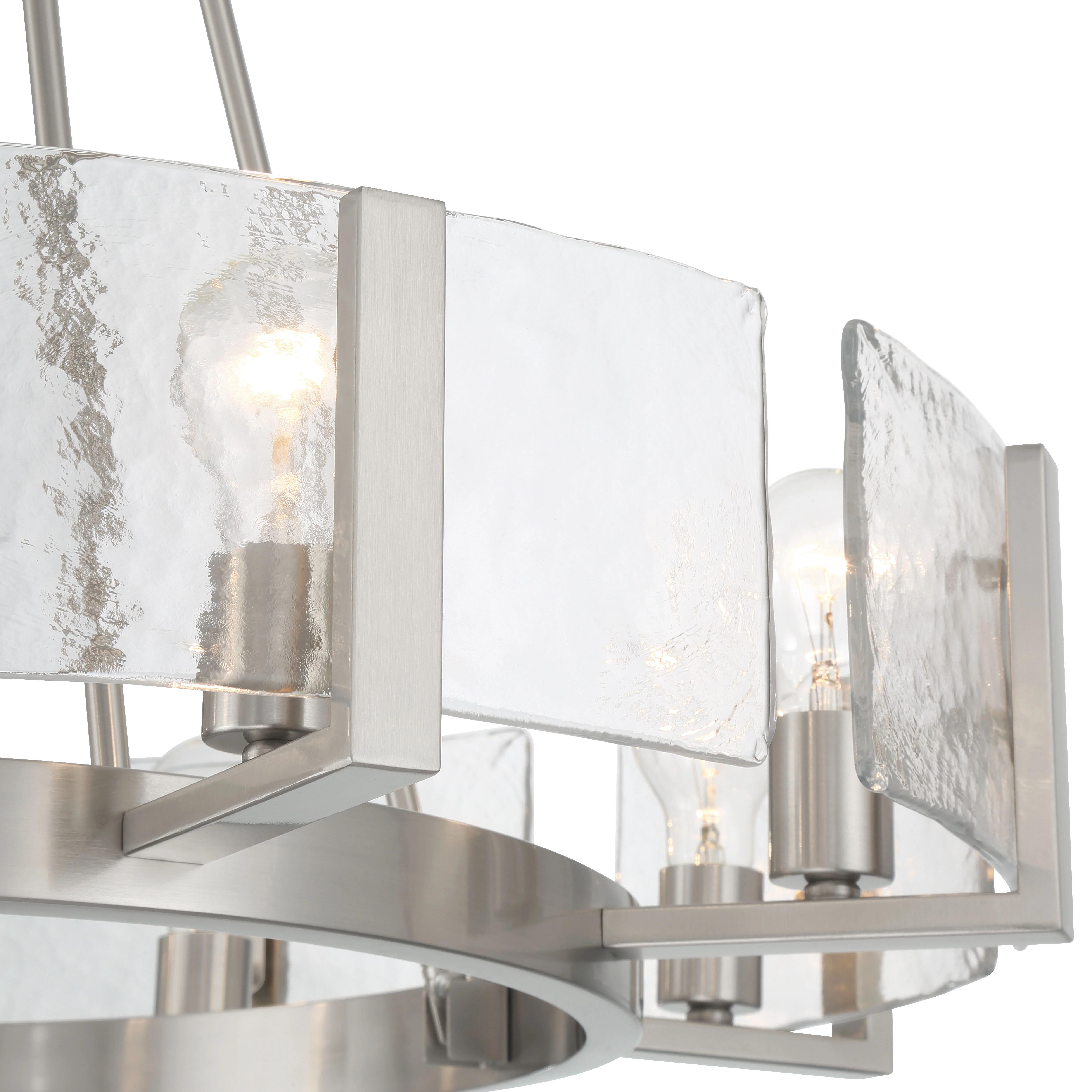 Aenon 8-Light Chandelier in Pewter with Hammered Water Glass - Image 6
