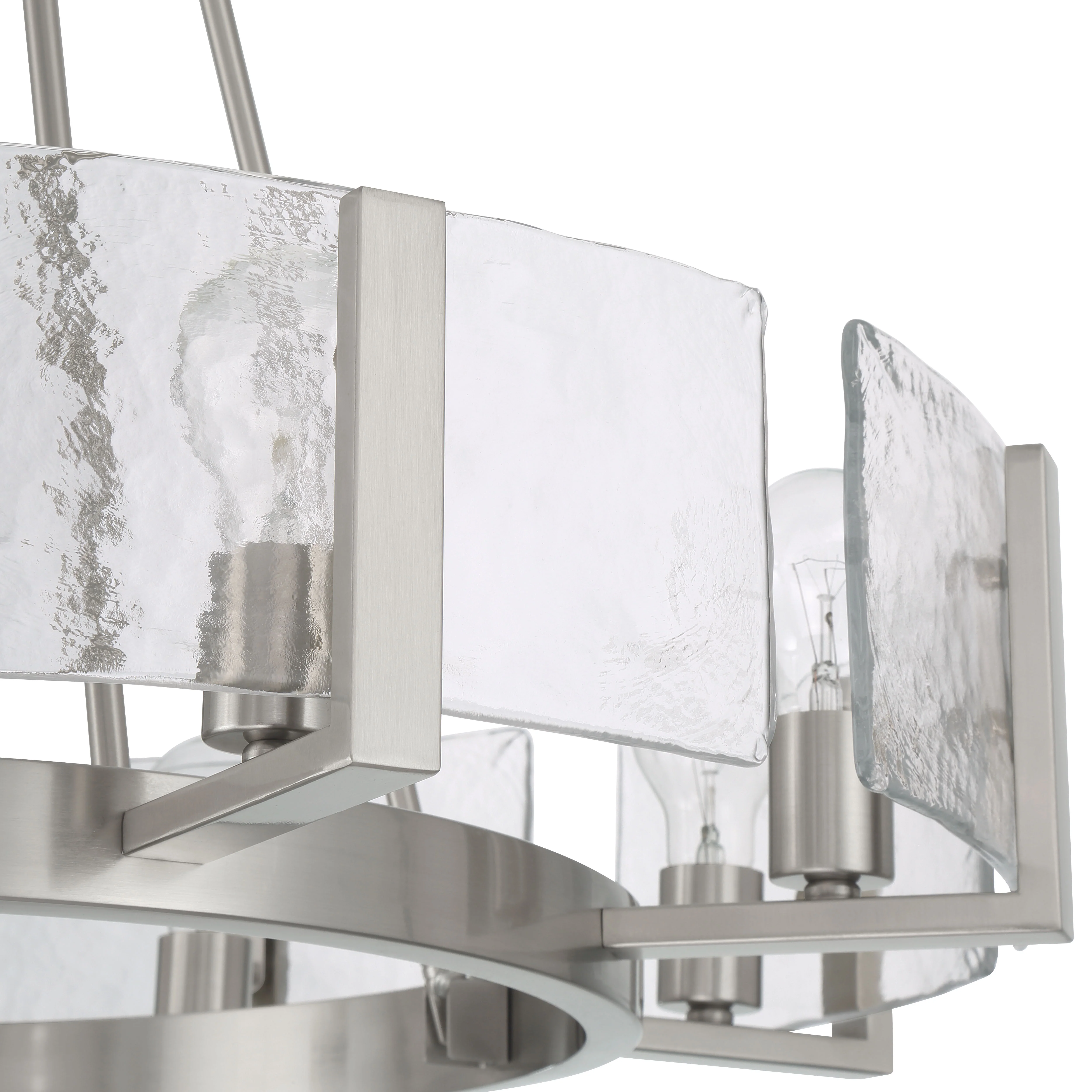 Aenon 8-Light Chandelier in Pewter with Hammered Water Glass - Image 7