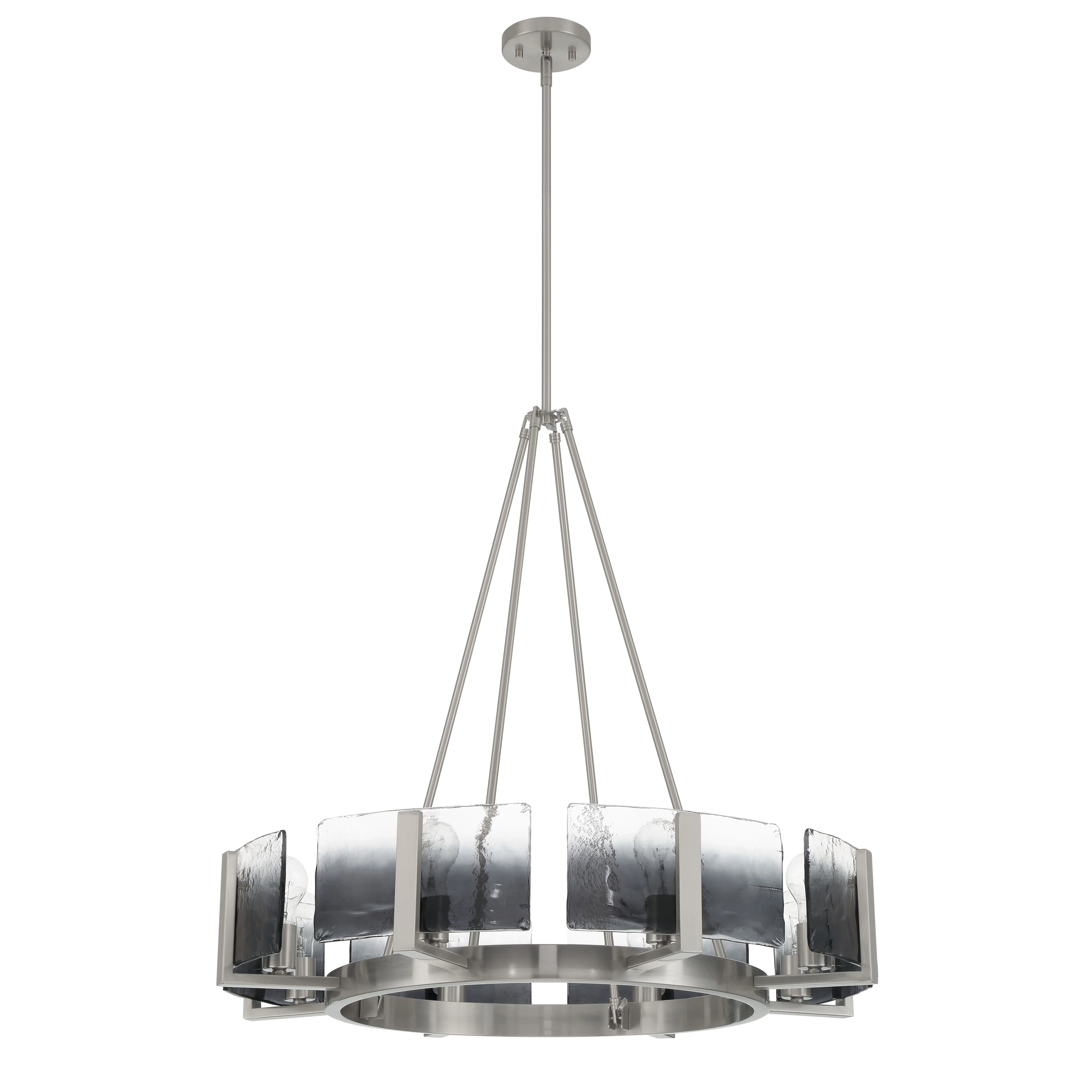 Aenon 8-Light Chandelier in Pewter with Smokey Water Glass - Image 2