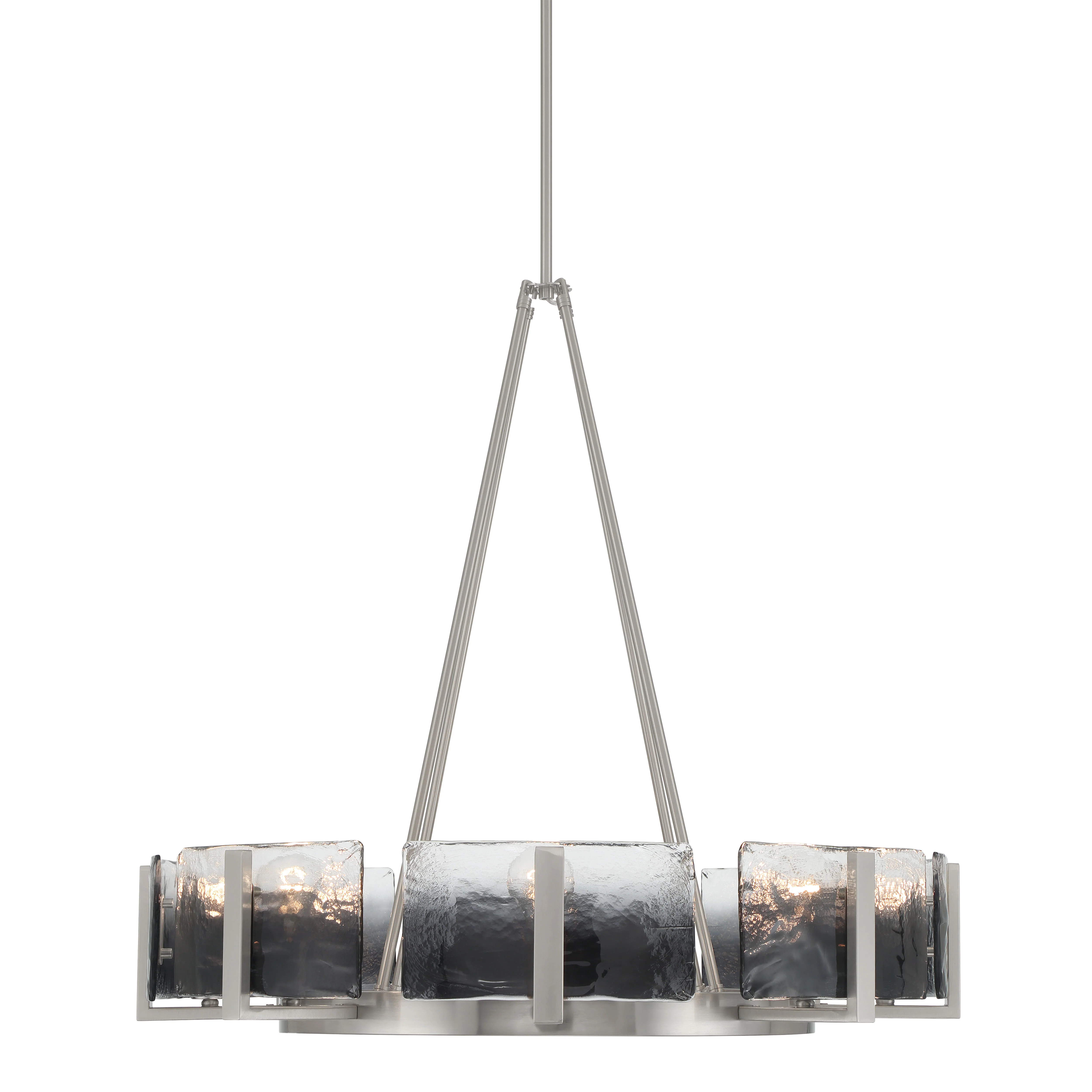 Aenon 8-Light Chandelier in Pewter with Smokey Water Glass - Image 3