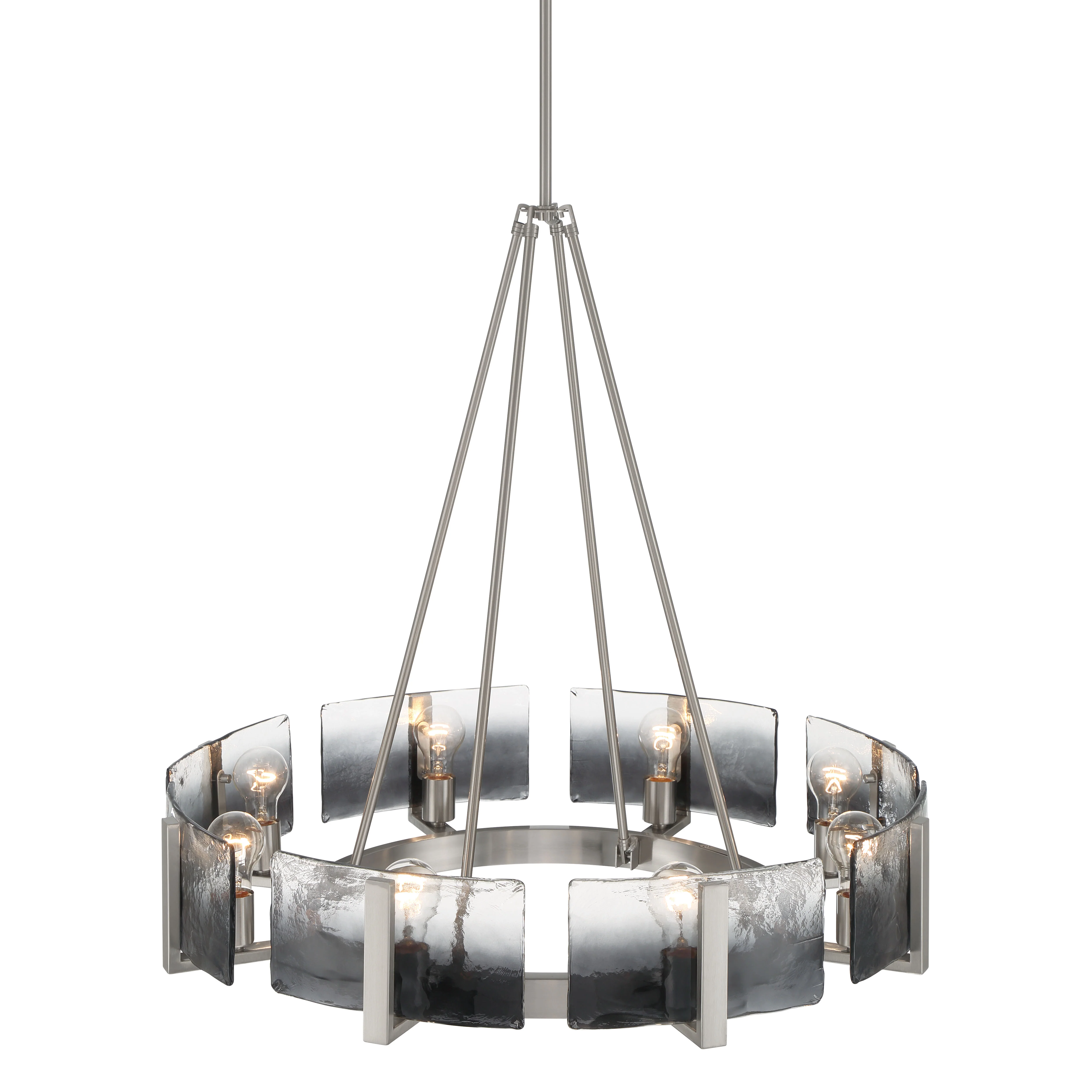 Aenon 8-Light Chandelier in Pewter with Smokey Water Glass - Image 5