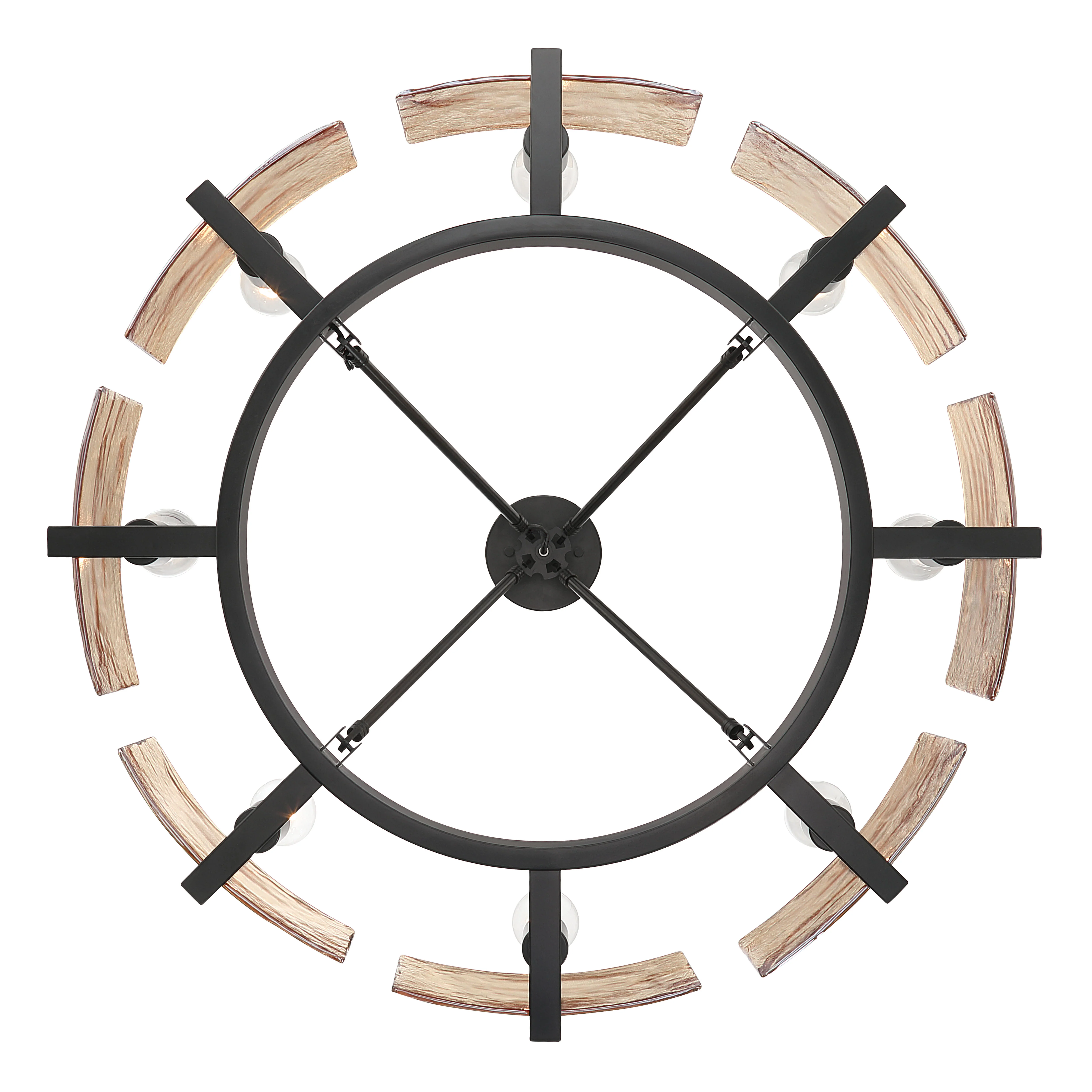 Aenon 8-Light Semi-Flush Mount in Matte Black with Amber Water Glass - Image 6