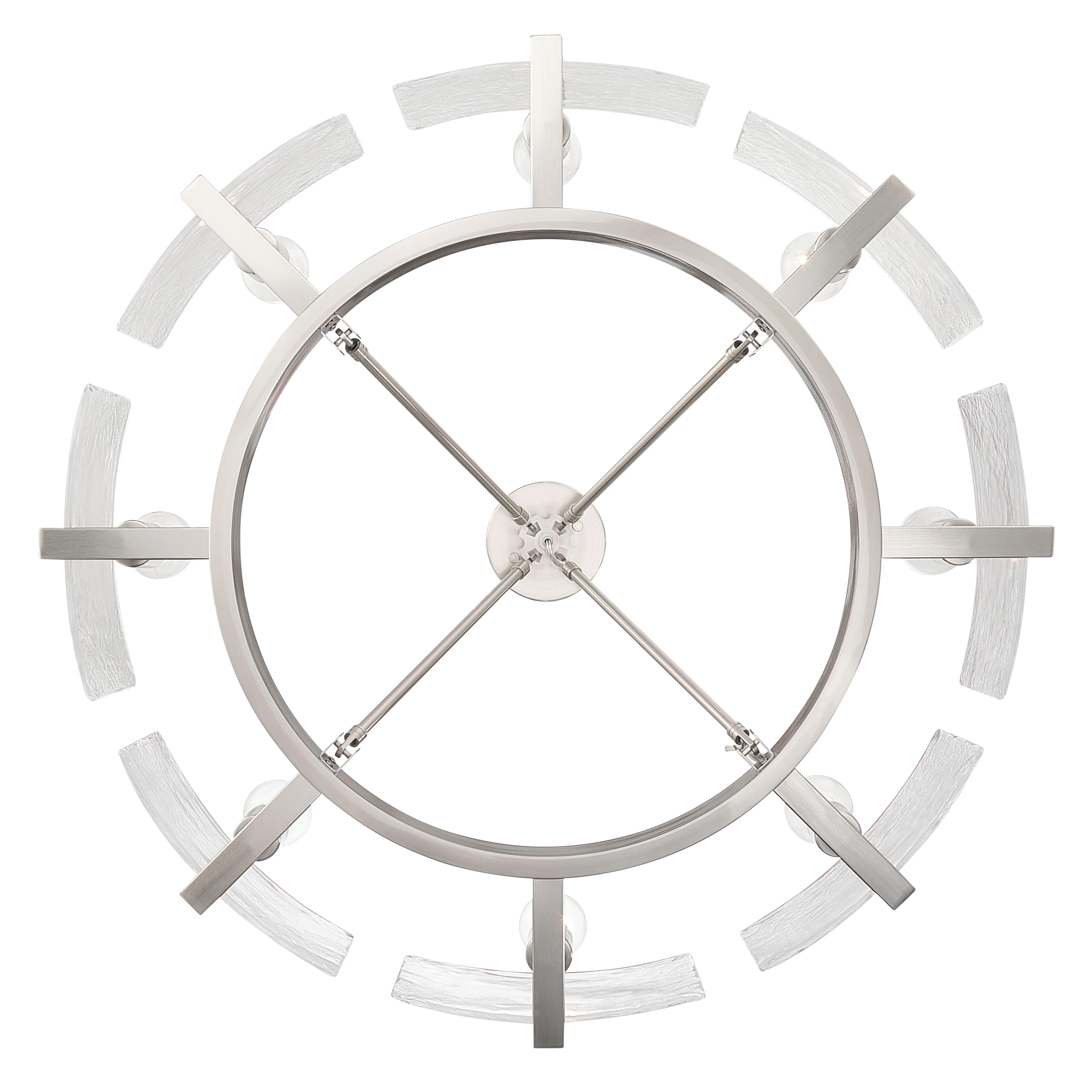 Aenon 8-Light Semi-Flush Mount in Pewter with Hammered Water Glass - Image 6