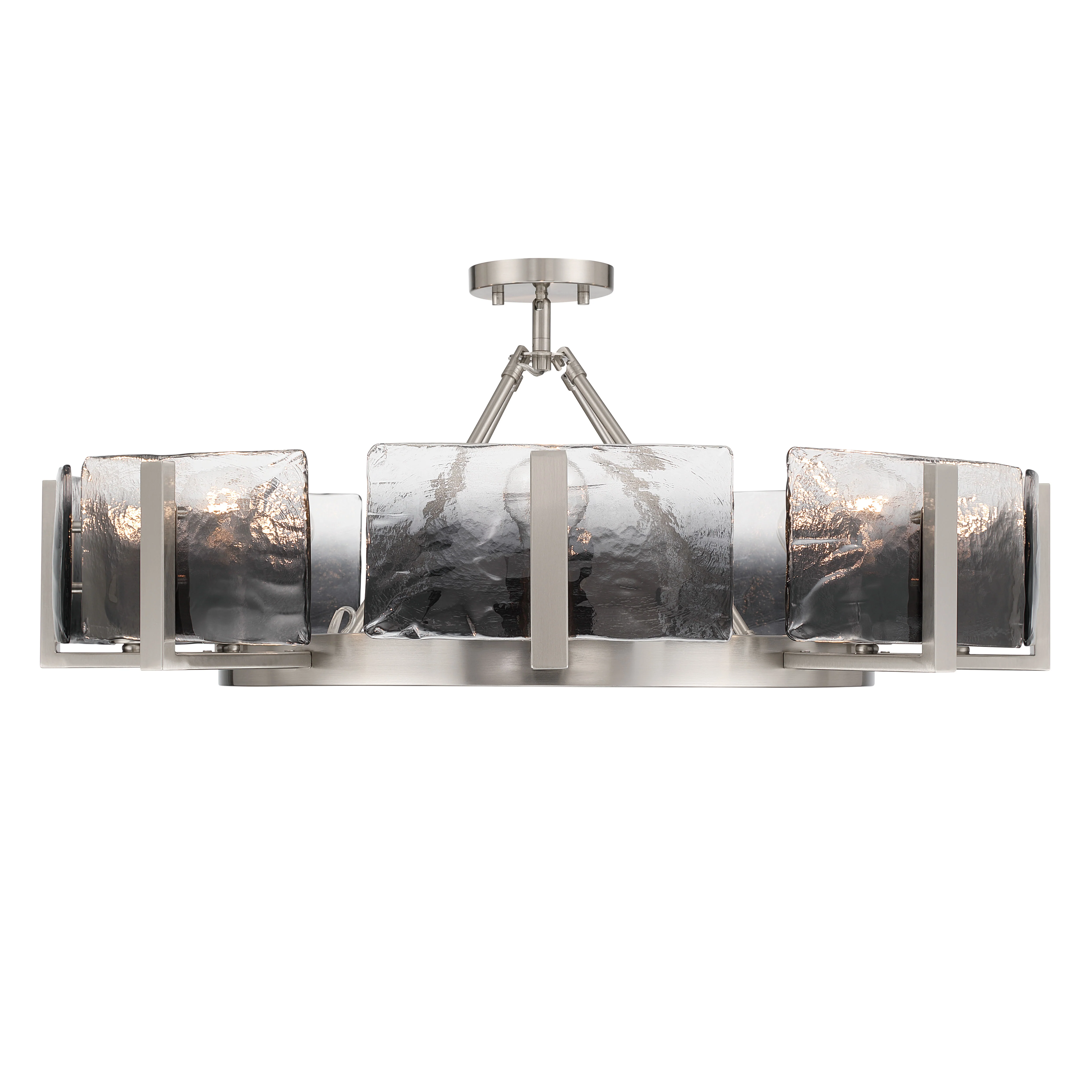 Aenon 8-Light Semi-Flush Mount in Pewter with Smokey Water Glass - Image 3