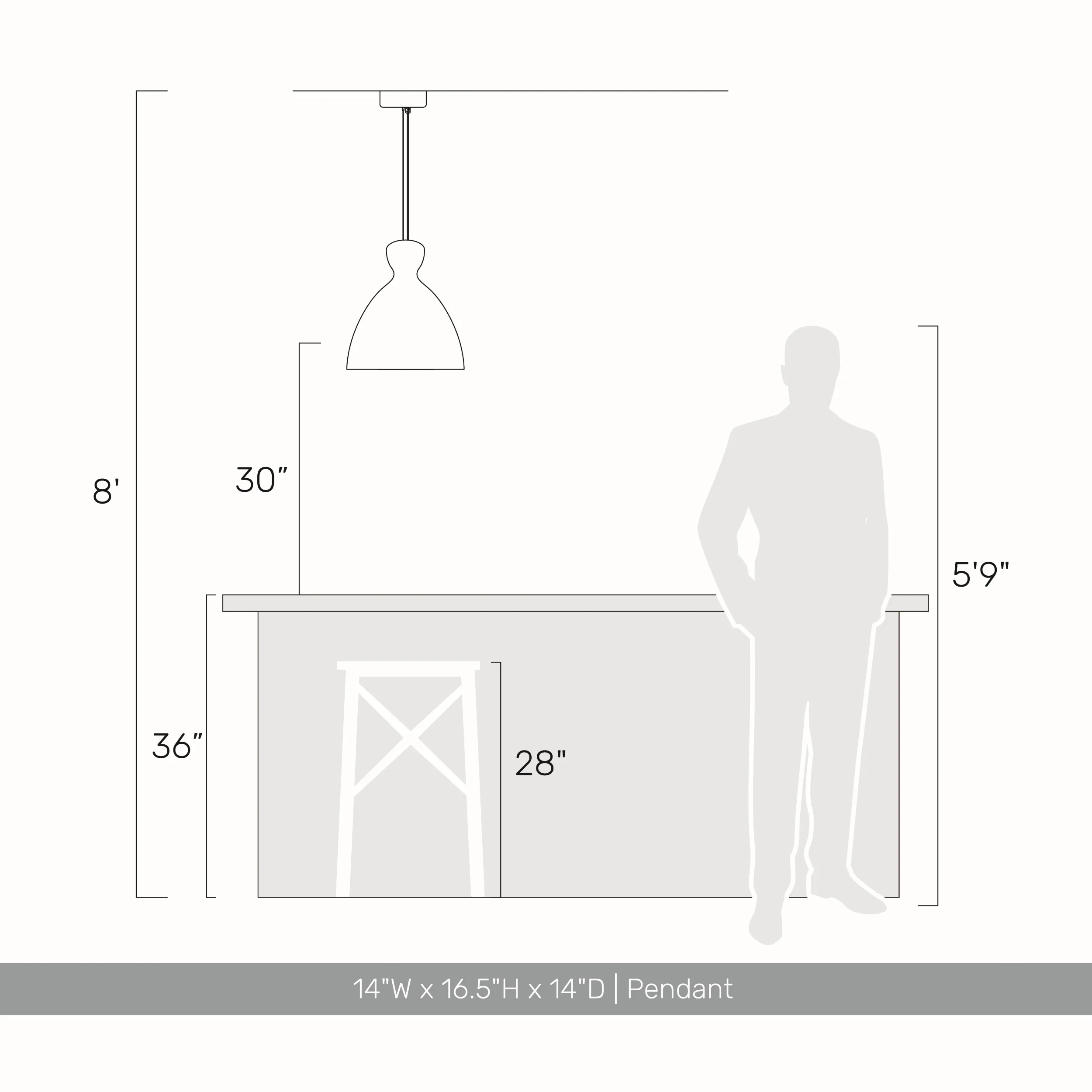 Aethera 14in Integrated LED Pendant in White Sandstone Cement - Image 6