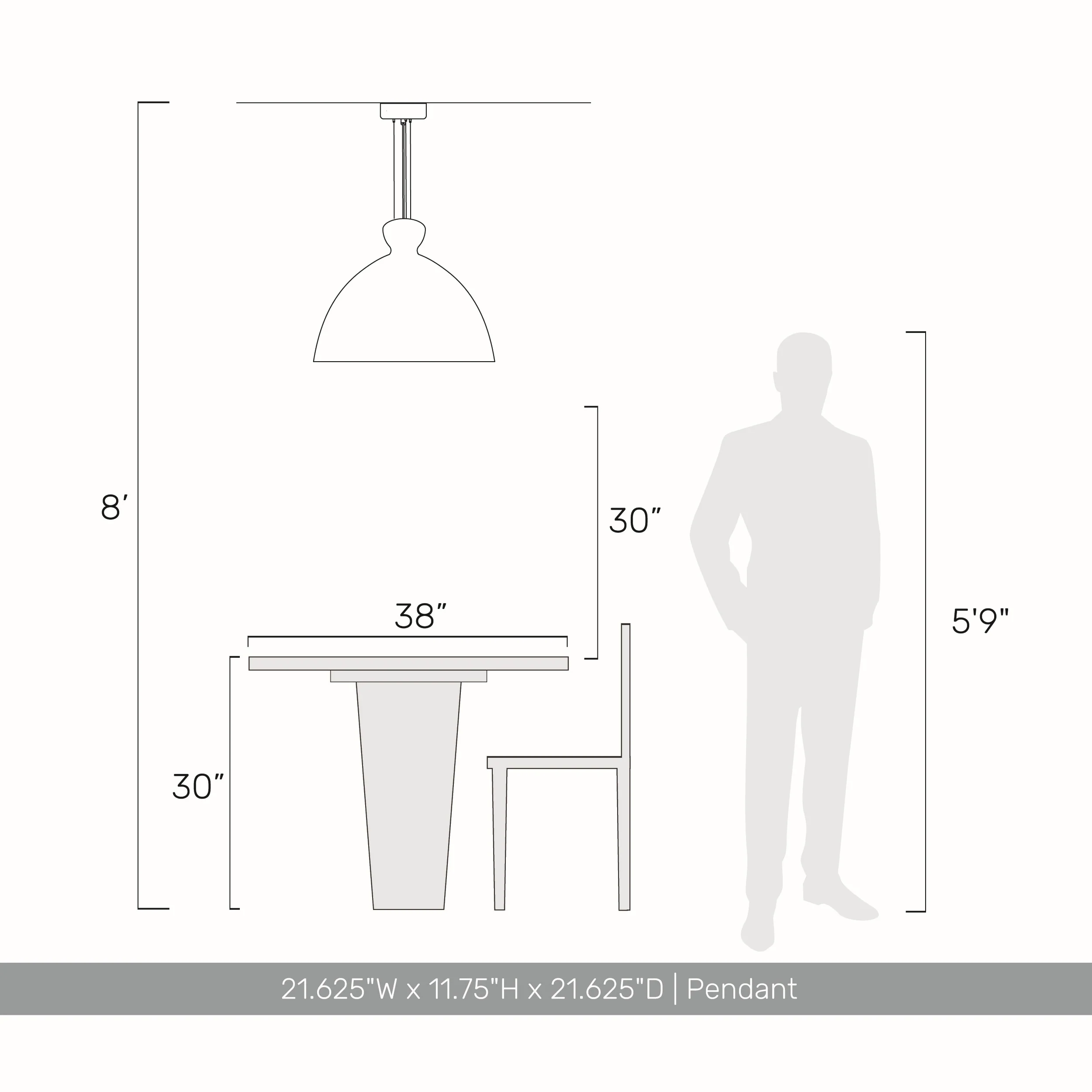 Aethera 22in Integrated LED Pendant in Grey Cement - Image 9