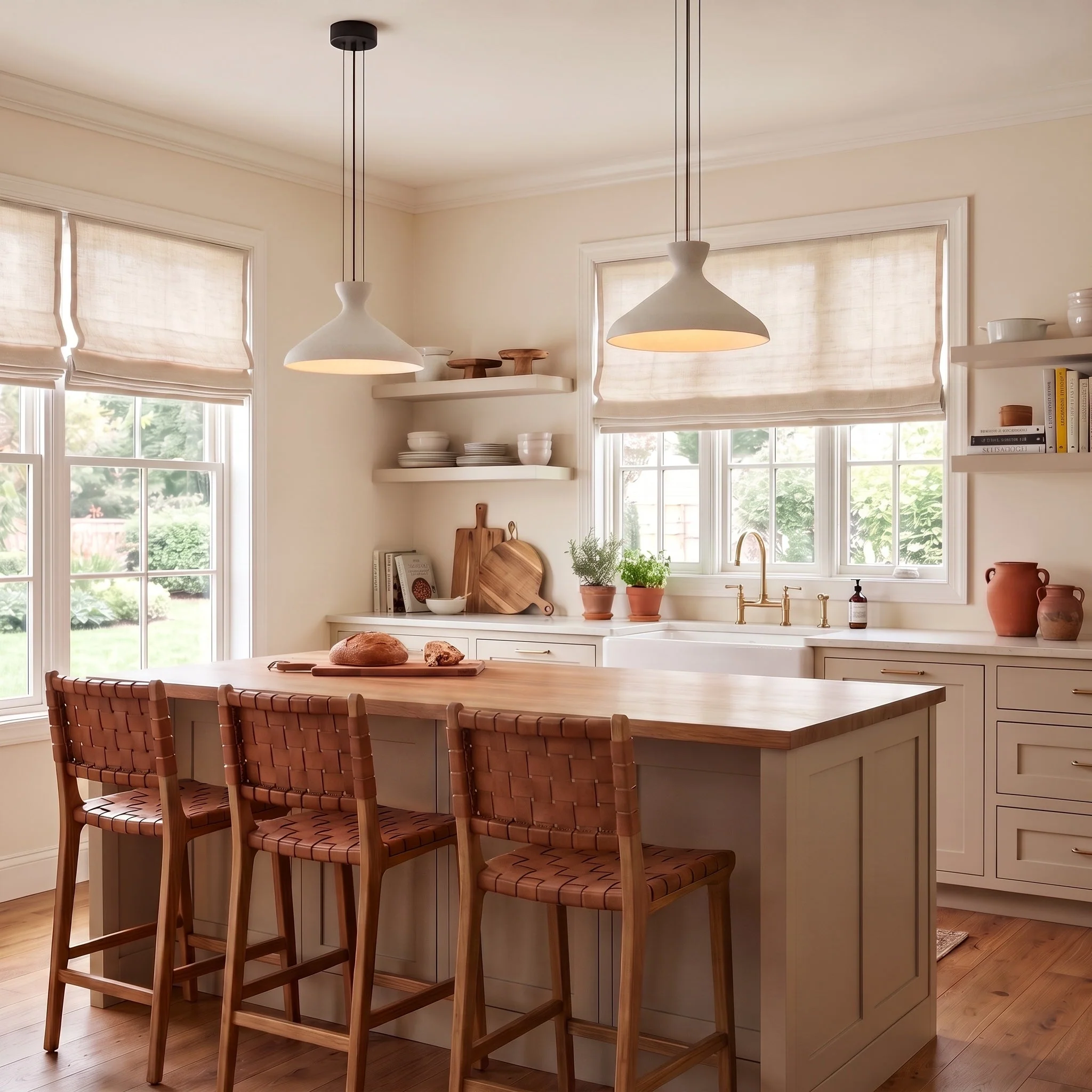 Aethera 22in Integrated LED Pendant in White Sandstone Cement - Image 14