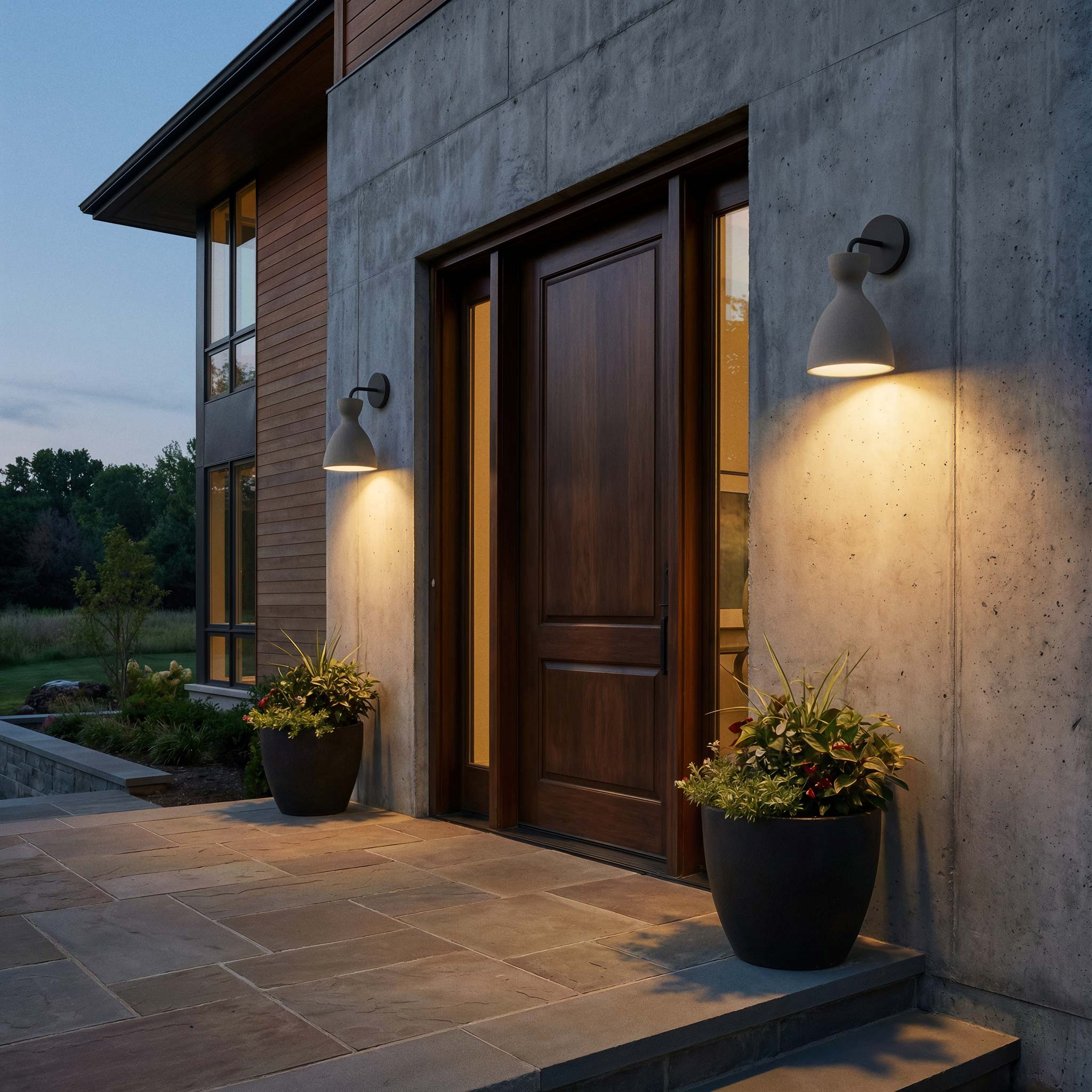 Aethera Integrated LED Wall Sconce in Grey Cement - Image 6