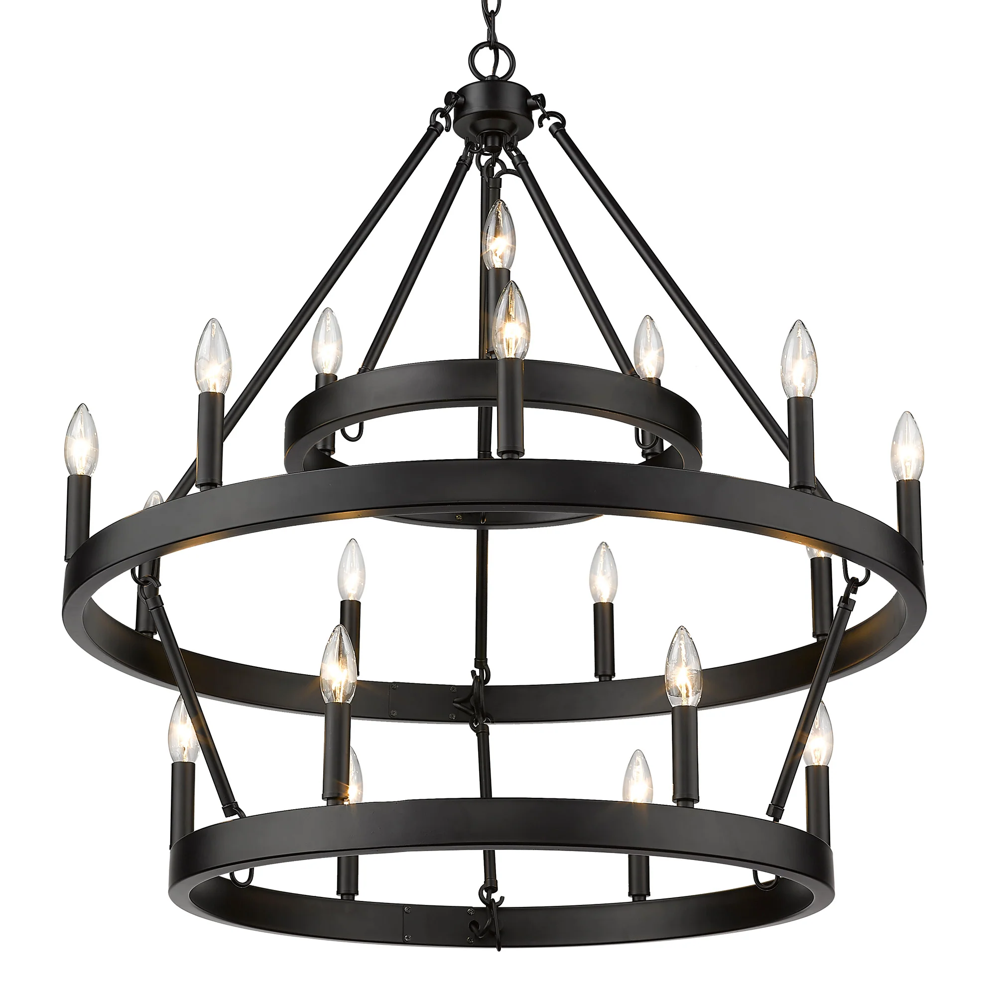Alastair 18-light 3-tier Chandelier (3+9+6) in Matte Black - Image 3