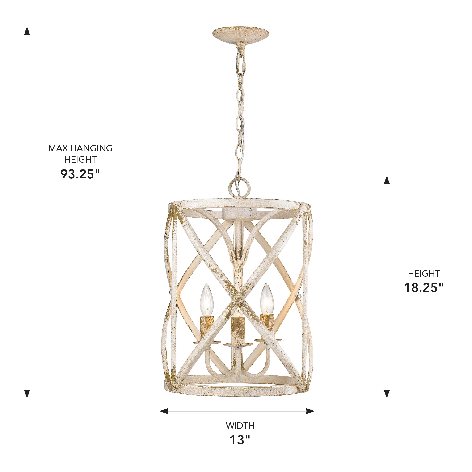 Alcott 3-light Pendant in Antique Ivory - Image 4