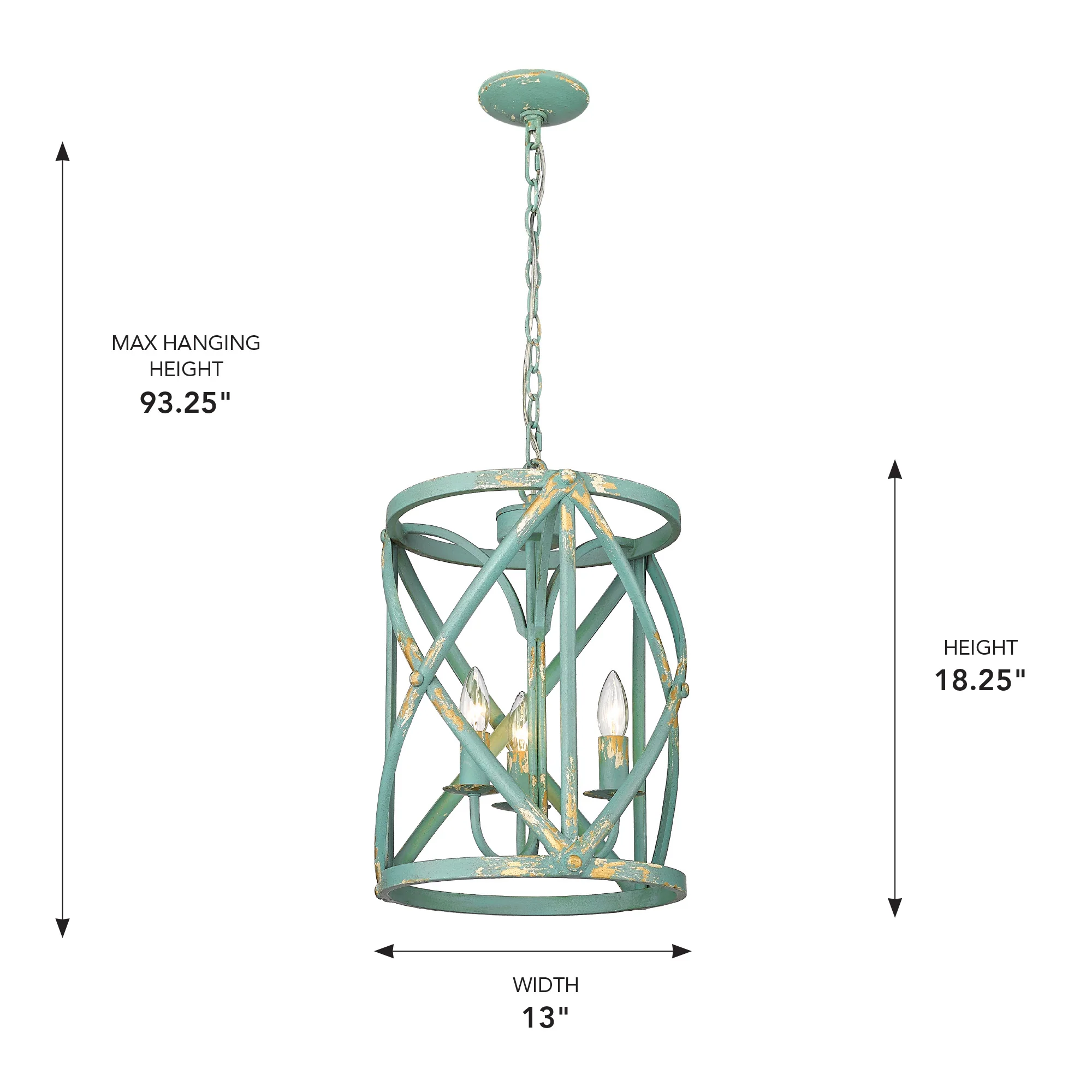 Alcott 3-light Pendant in Antique Teal - Image 5