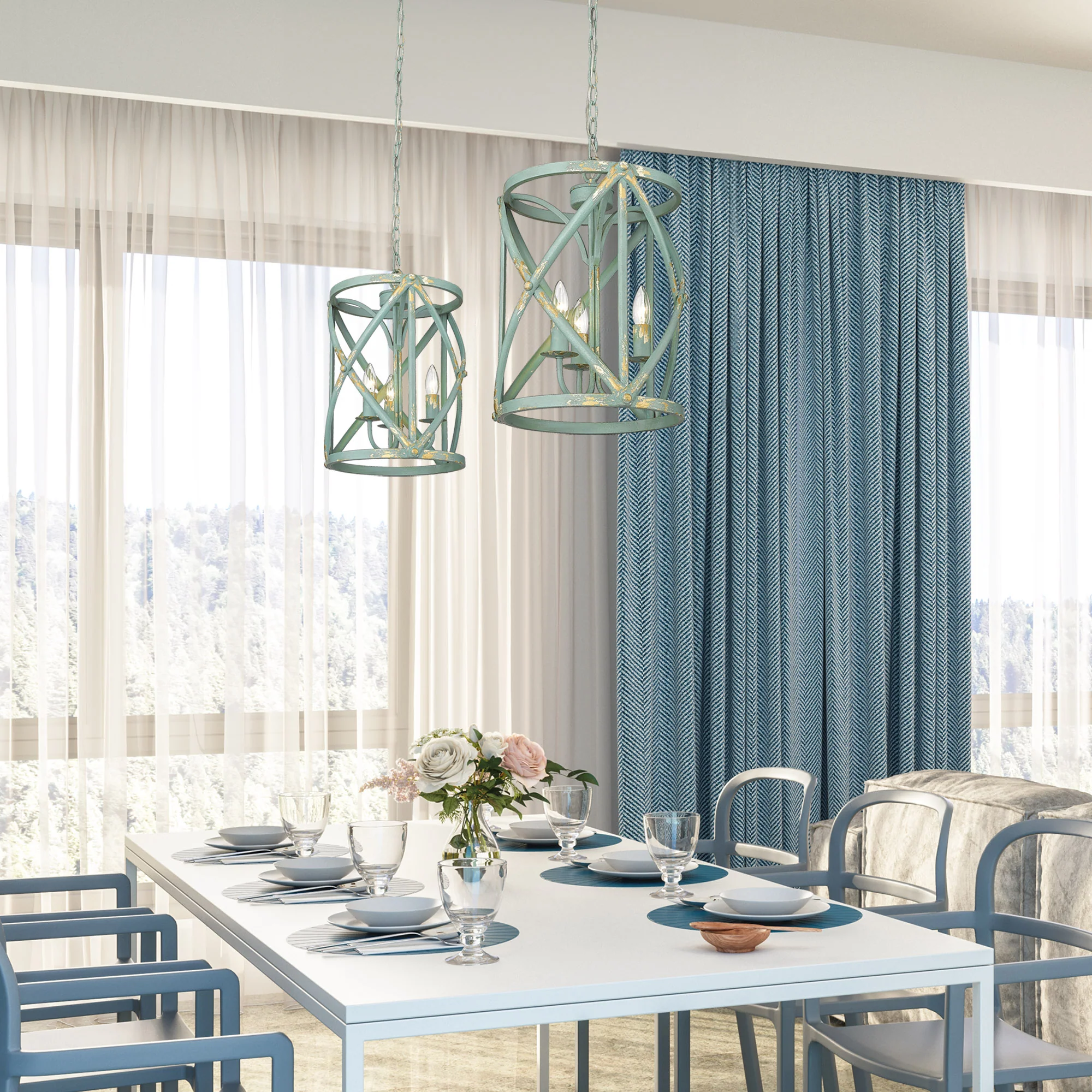 Alcott 3-light Pendant in Antique Teal - Image 6