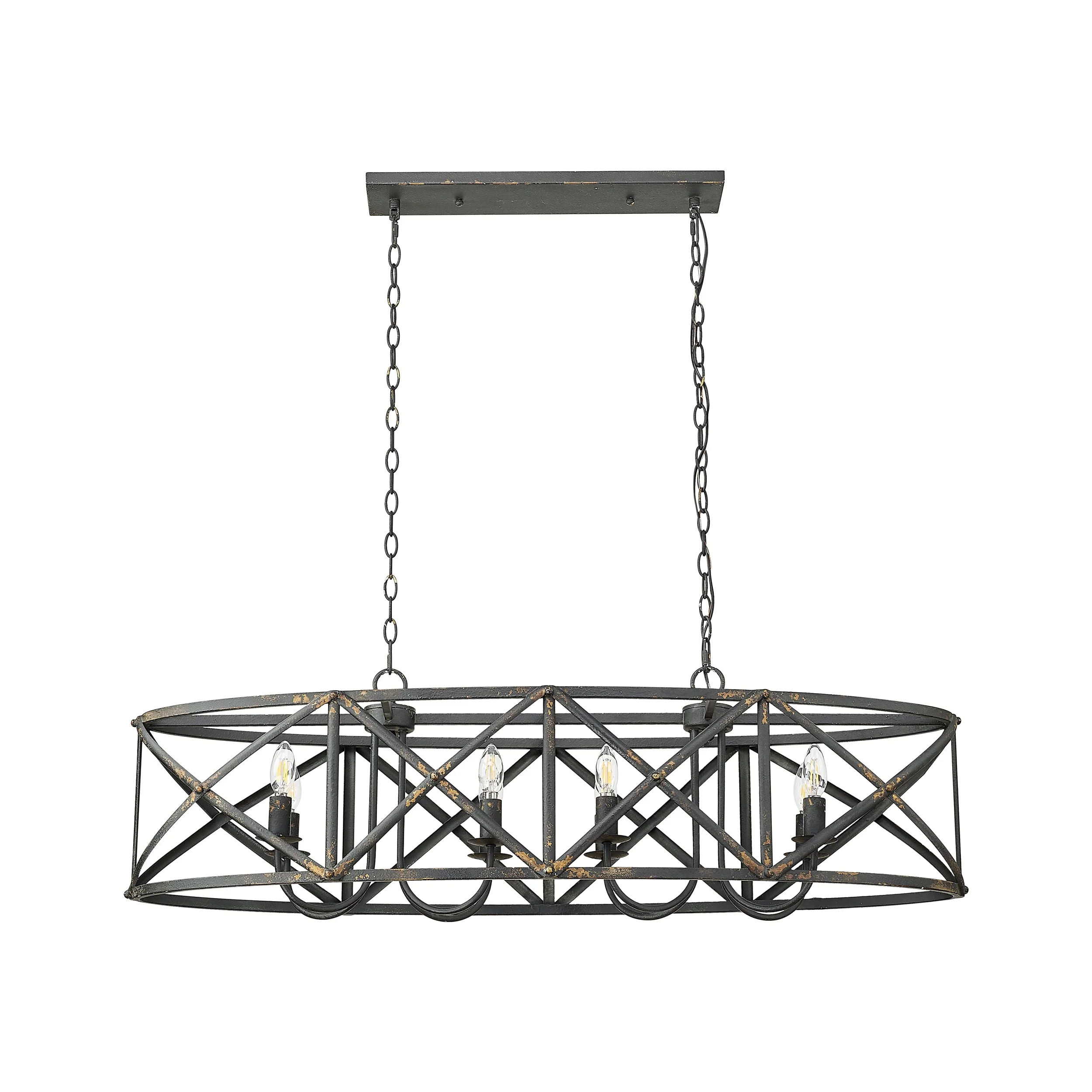 Alcott 8-light Island Light in Antique Black Iron - Image 2