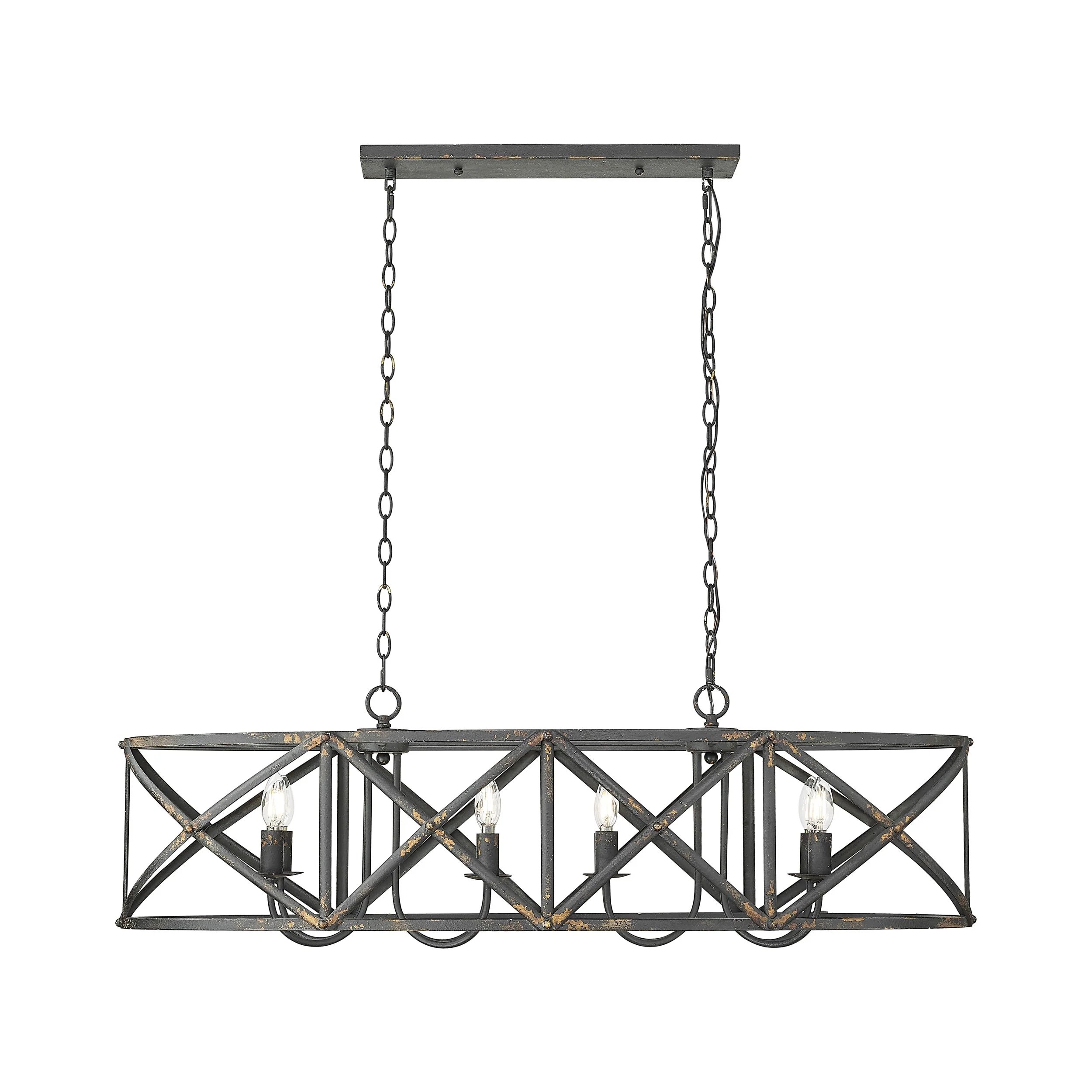 Alcott 8-light Island Light in Antique Black Iron - Image 3