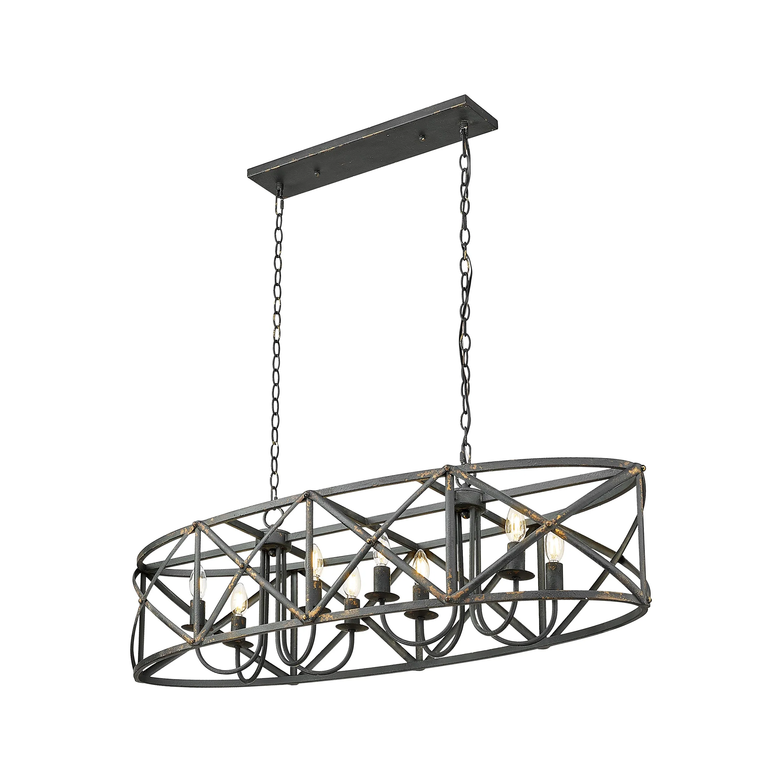 Alcott 8-light Island Light in Antique Black Iron - Image 4