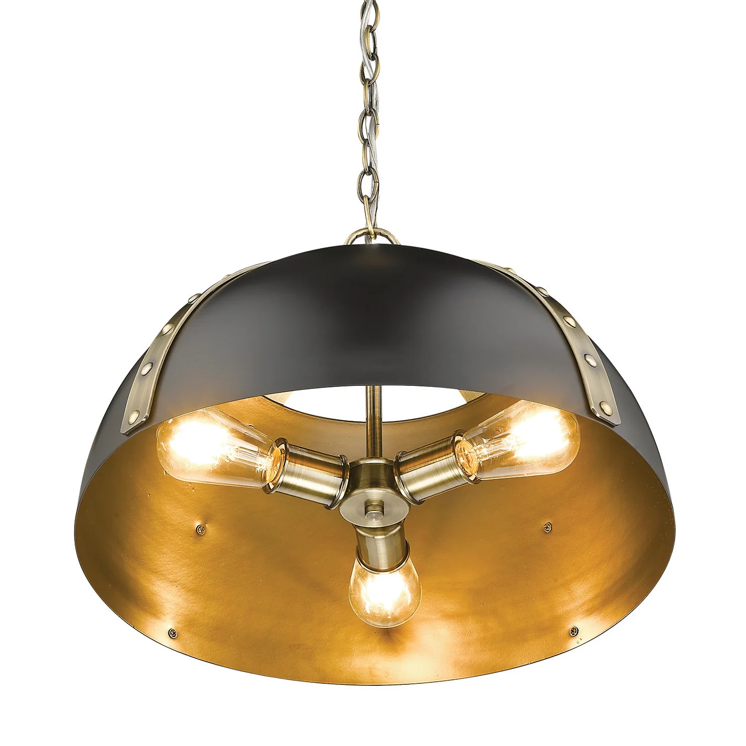 Aldrich 3-light Pendant in Aged Brass - Image 3