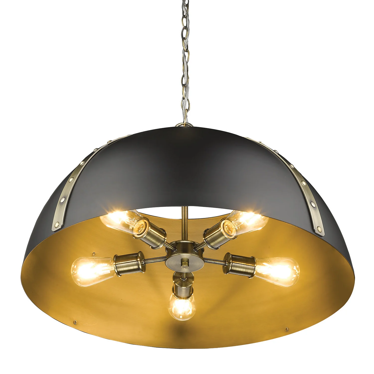 Aldrich 5-light Chandelier in Aged Brass - Image 4
