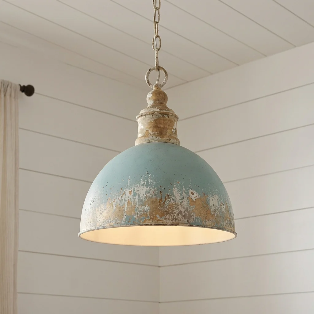 Alison 1-light Pendant in Vintage Gold and Antique Teal shade - Image 4