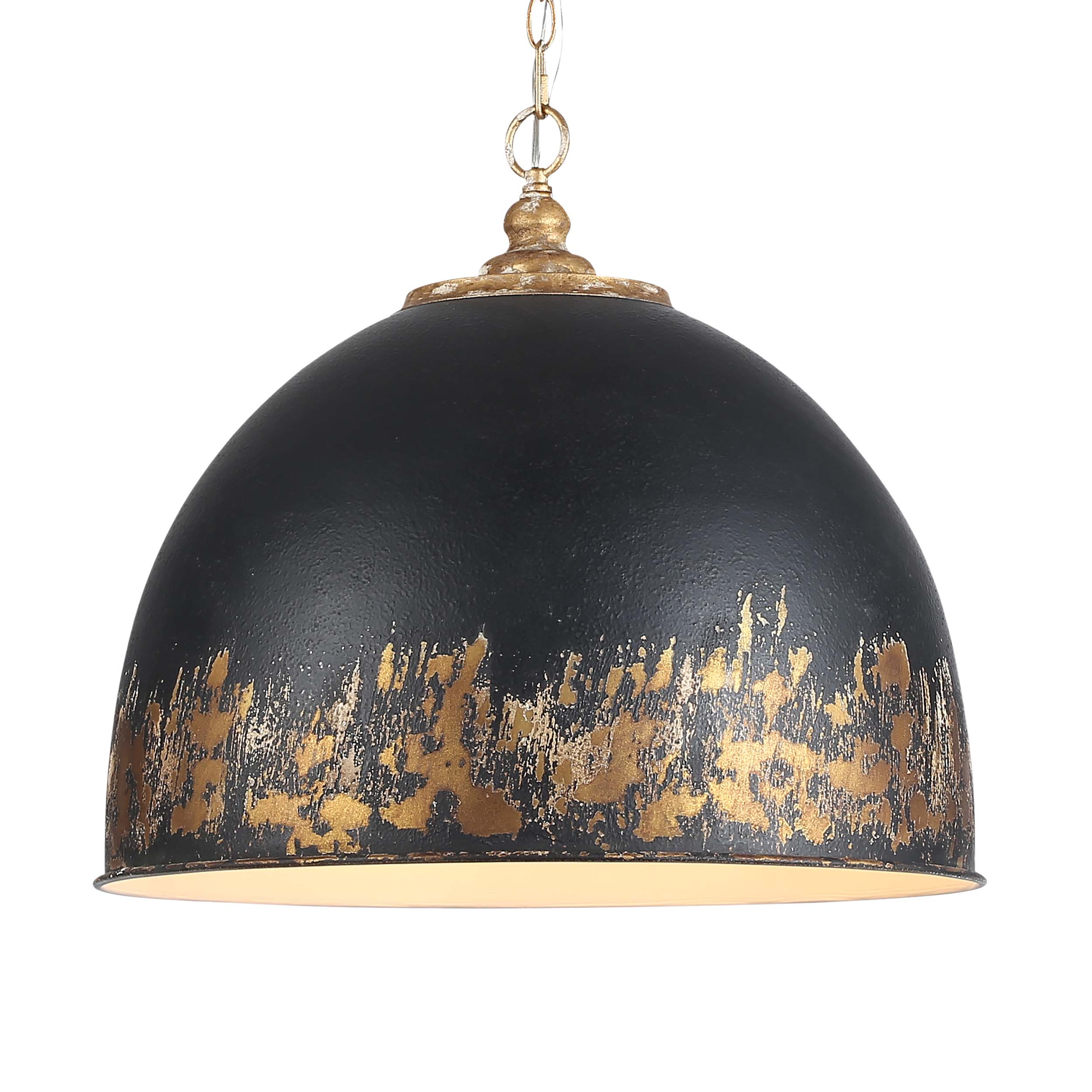Alison 5-light Pendant in Vintage Gold and Weathered Black Iron shade