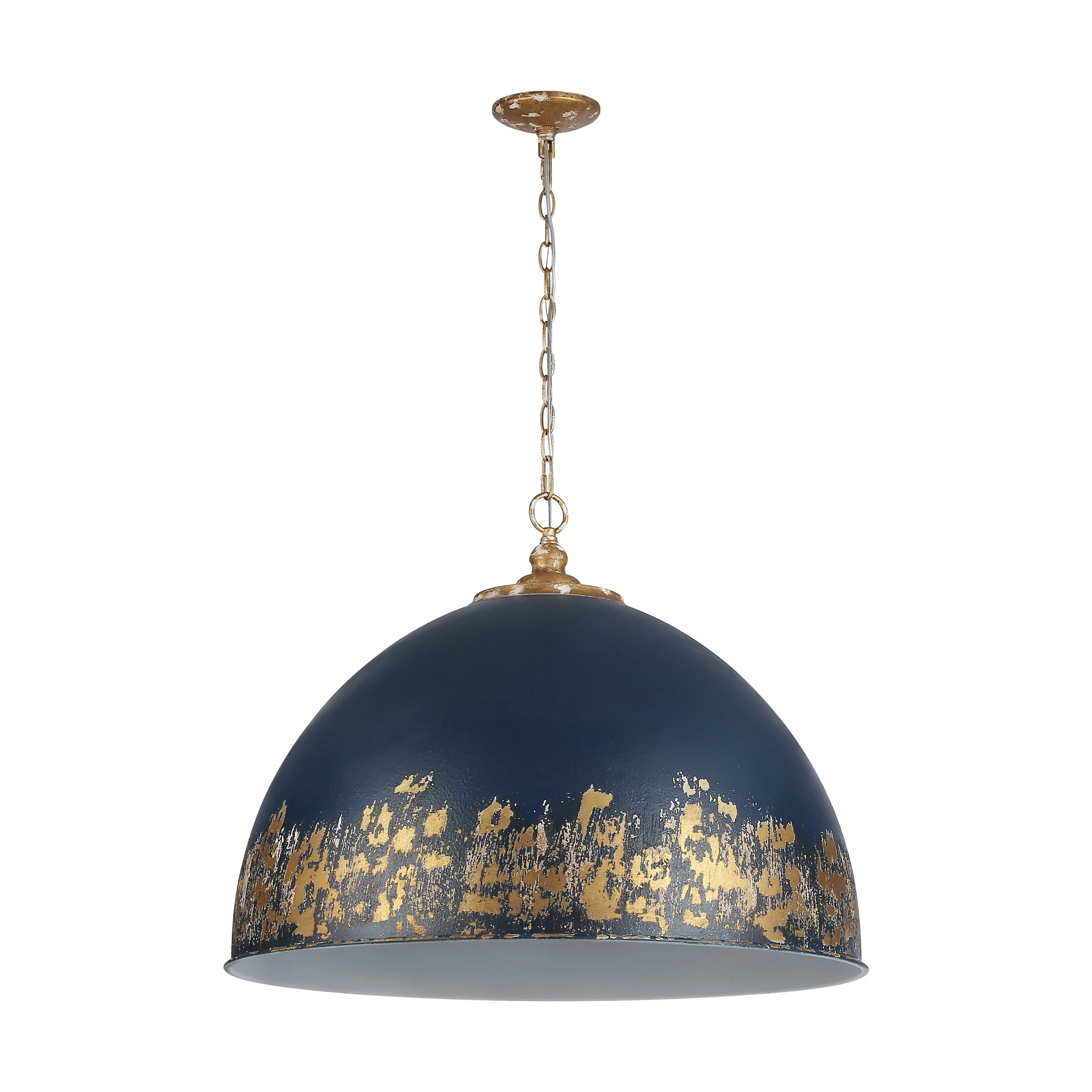 Alison 8-light Pendant in Vintage Gold and Antique Matte Navy shade - Image 5
