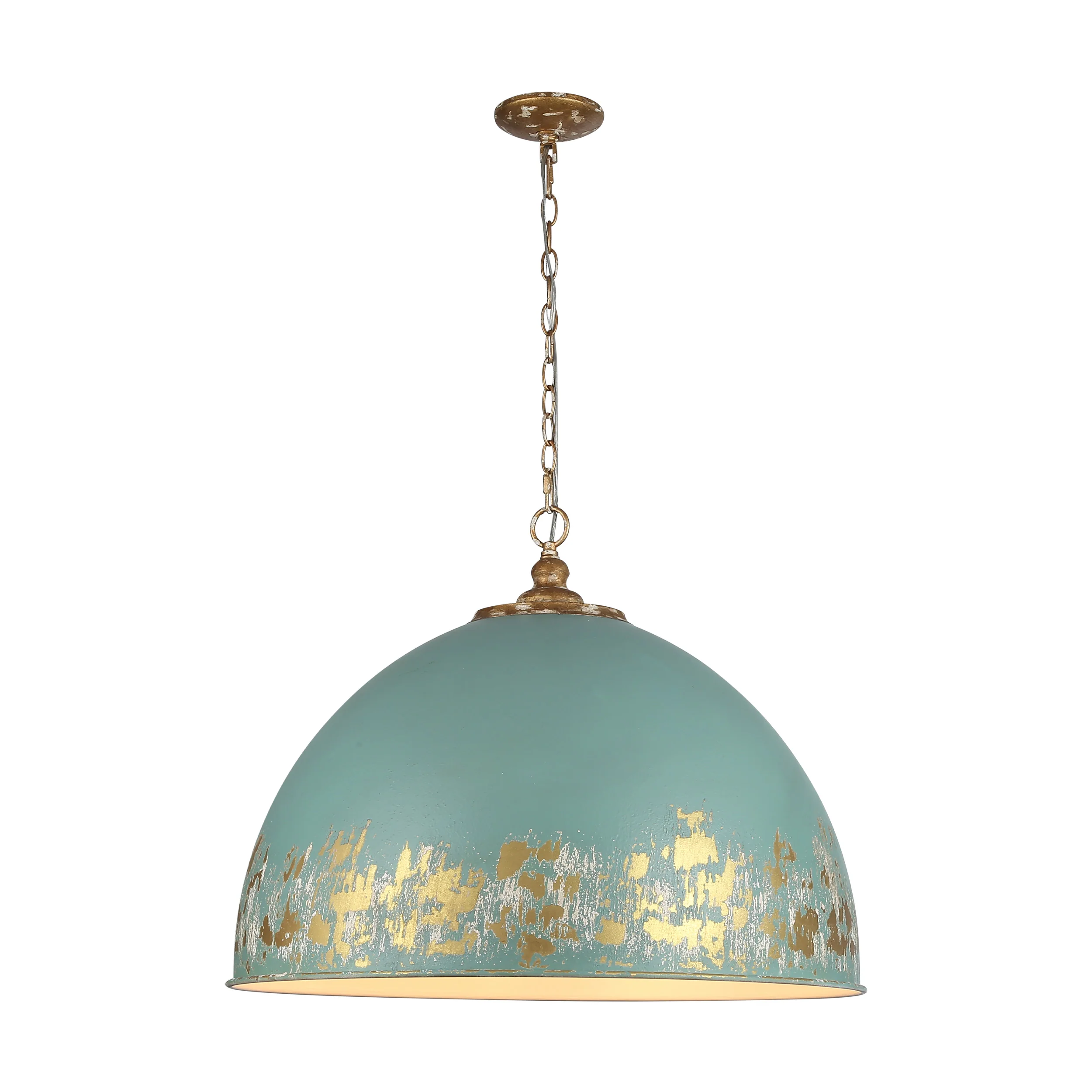 Alison 8-light Pendant in Vintage Gold and Antique Teal shade - Image 2