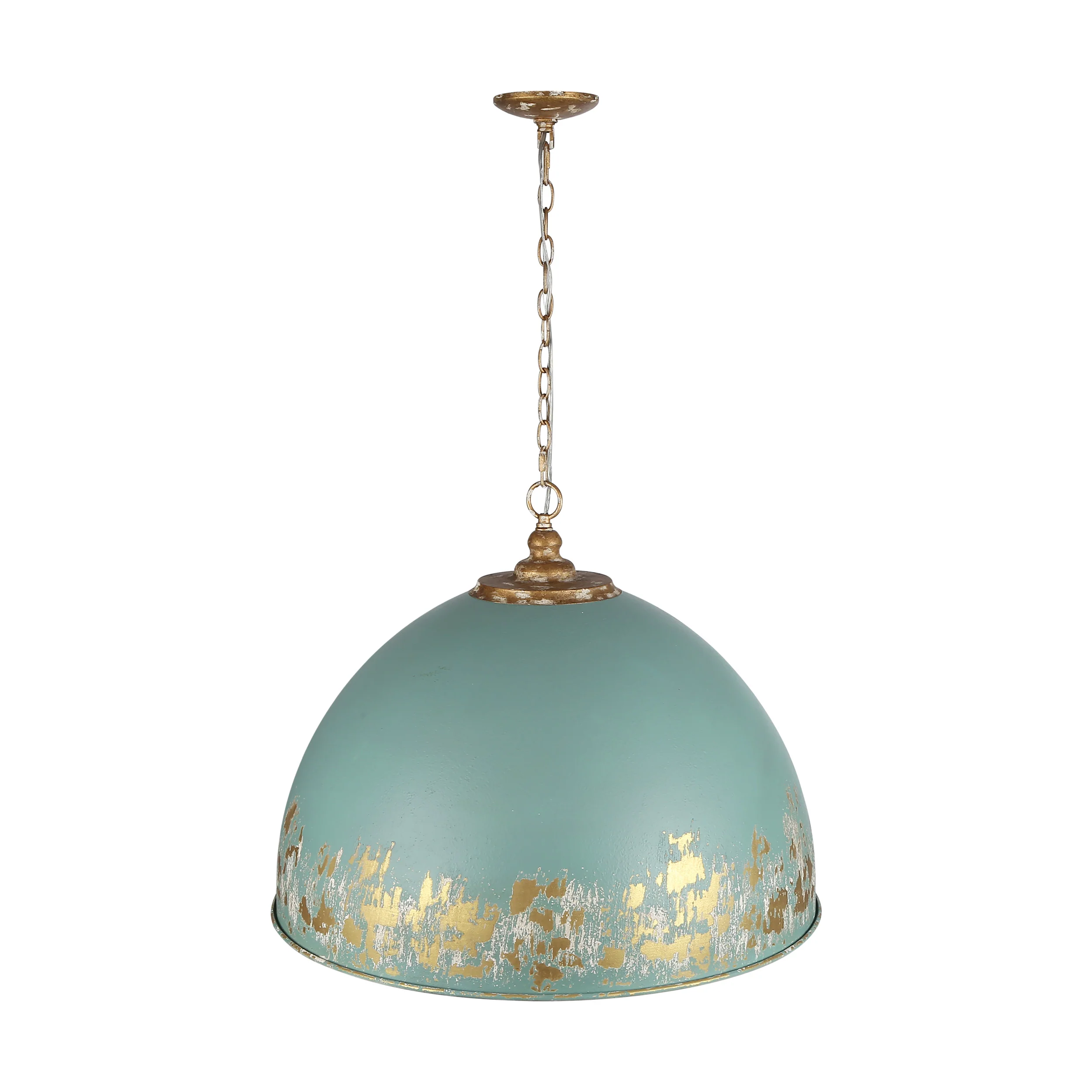Alison 8-light Pendant in Vintage Gold and Antique Teal shade - Image 3