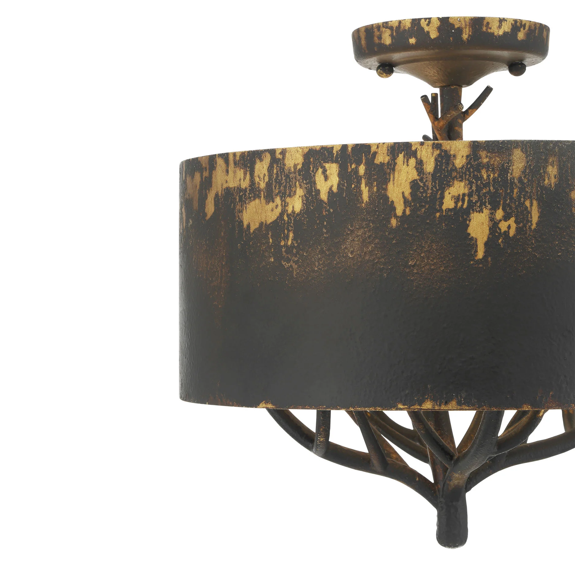 Arboreal 4-light Semi-Flush Mount in Antique Black Iron - Image 8