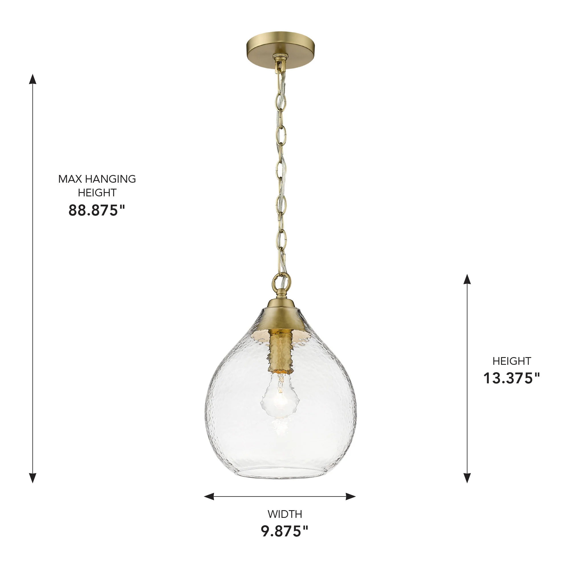 Ariella 1-light Pendant in Brushed Champagne Brass - Image 5