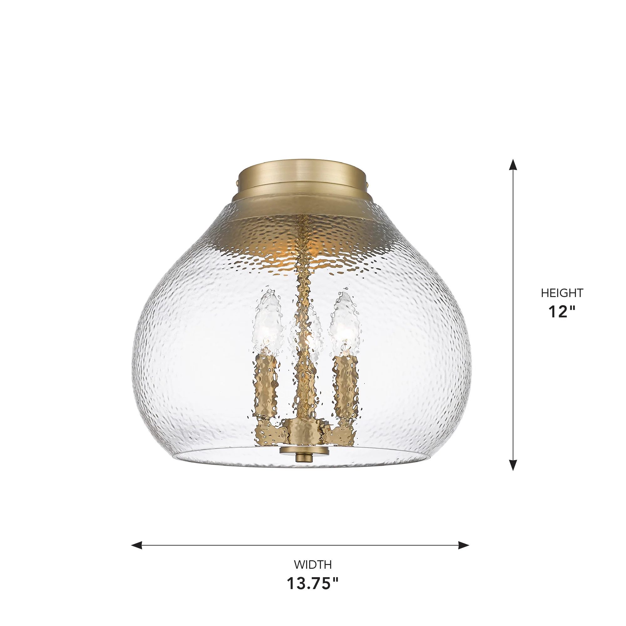 Ariella 3-light Flush Mount in Brushed Champagne Brass - Image 4