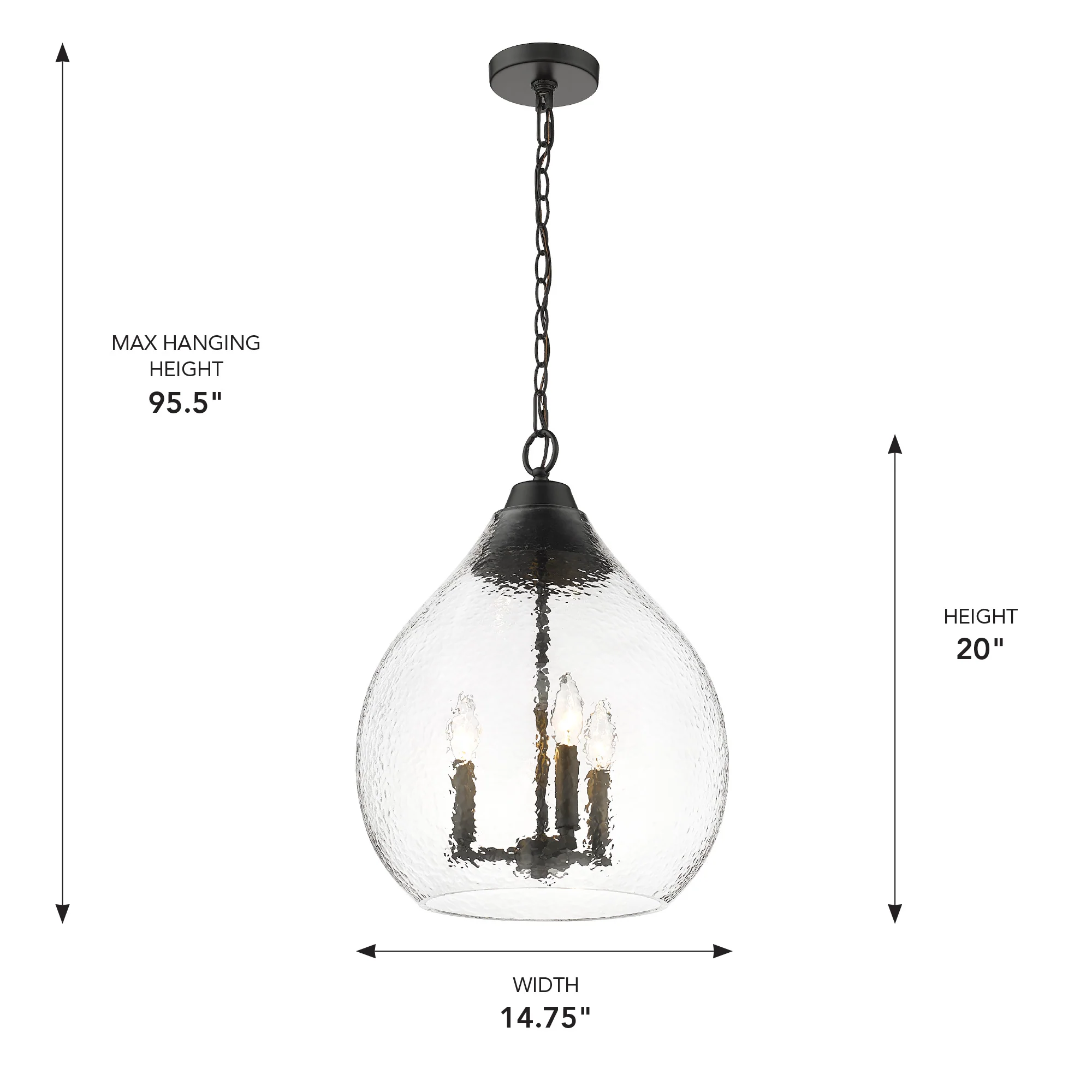 Ariella 3-light Pendant in Matte Black - Image 5