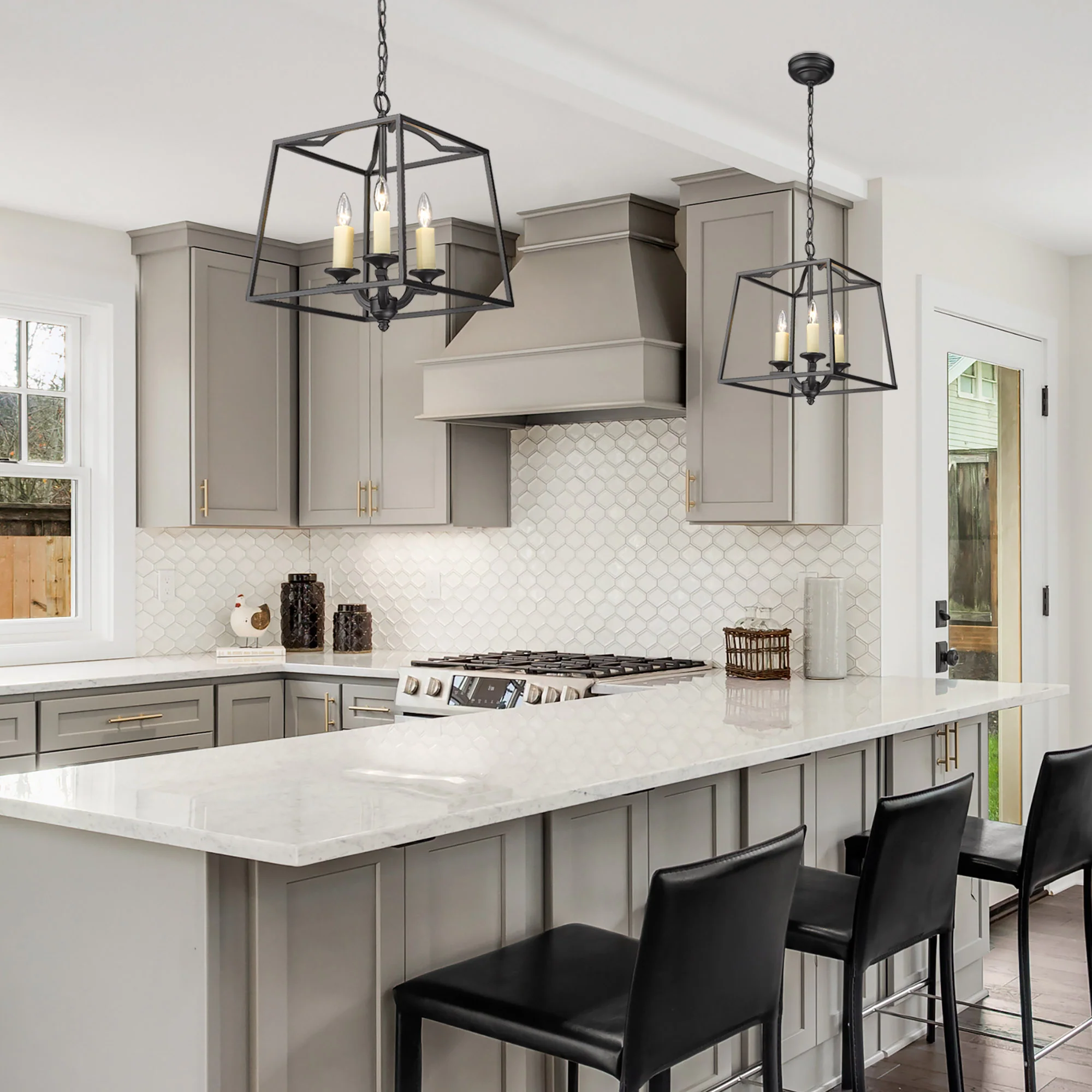 Athena 3-light Pendant in Natural Black - Image 4