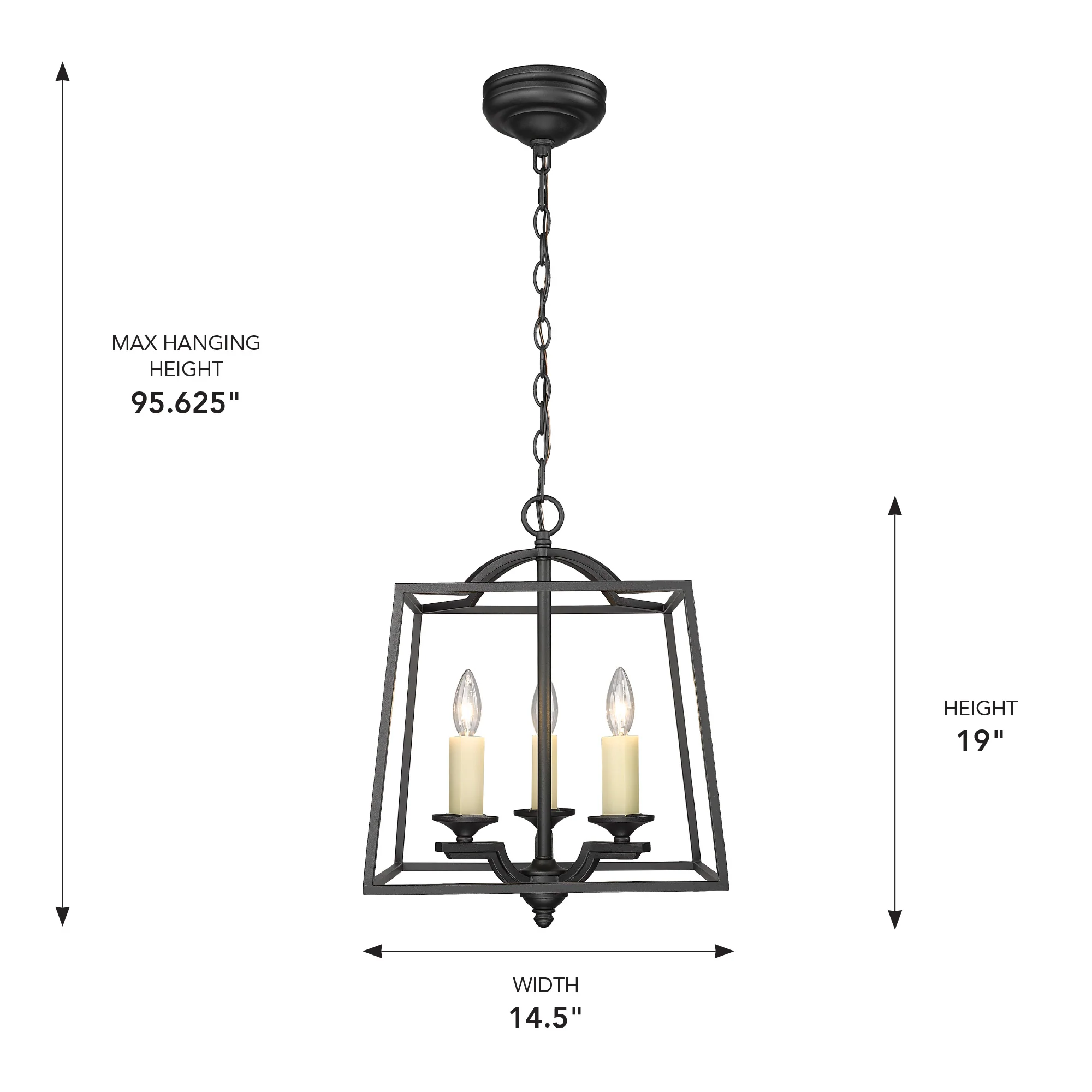 Athena 3-light Pendant in Natural Black - Image 6