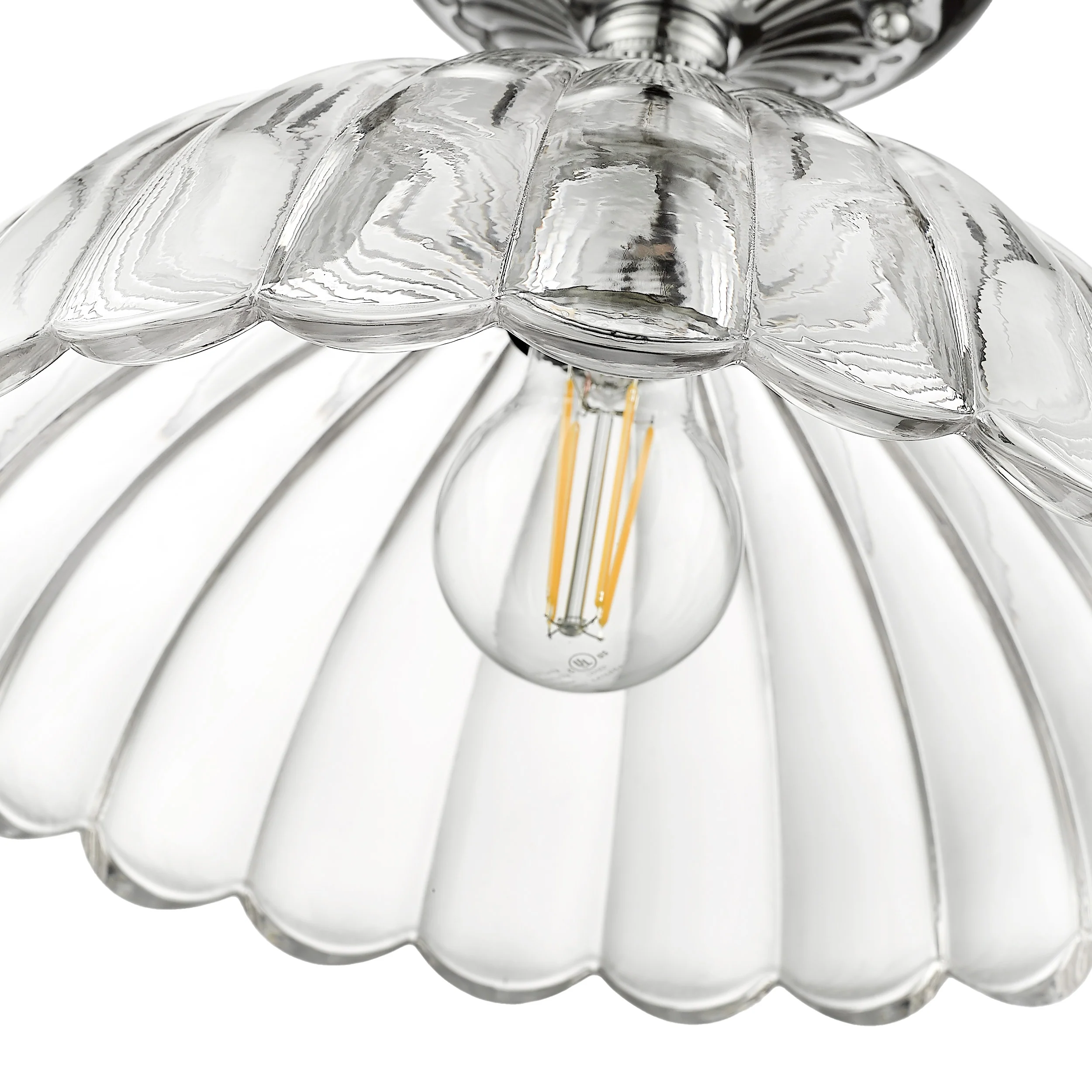 Audra 1-light 12in Semi-Flush Mount in Chrome - Image 4
