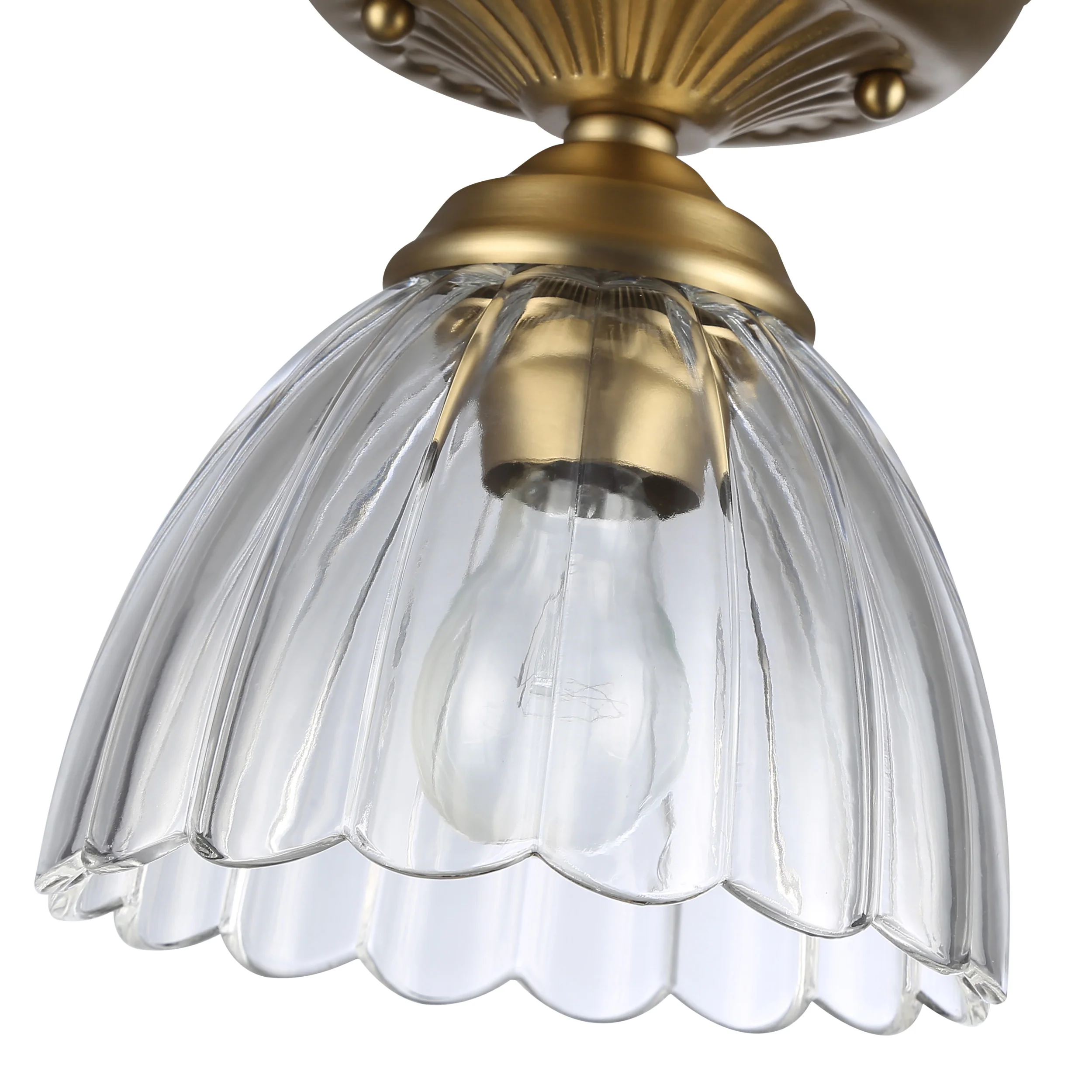 Audra 1-light 7in Semi-Flush Mount in Brushed Champagne Brass - Image 4