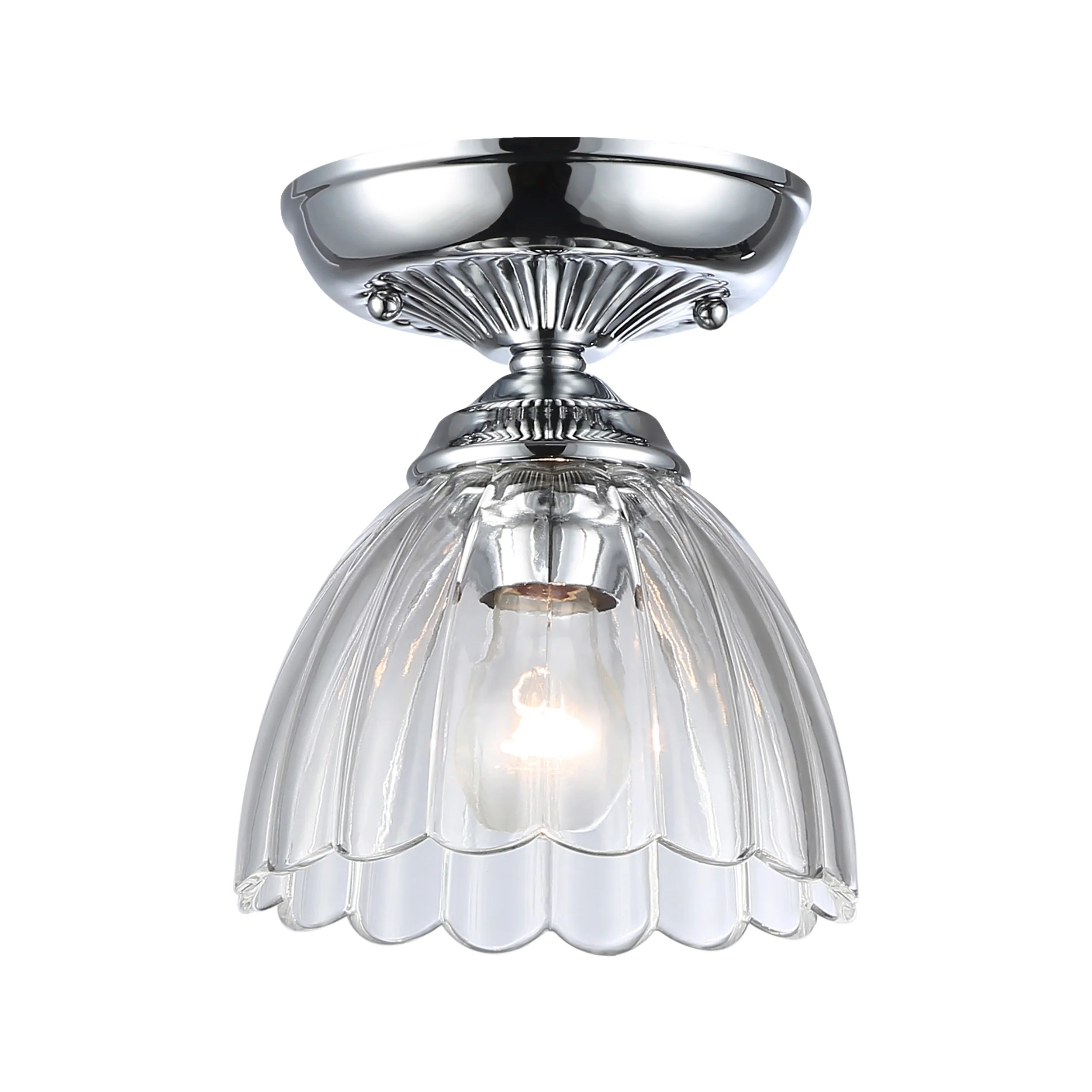 Audra 1-light 7in Semi-Flush Mount in Chrome