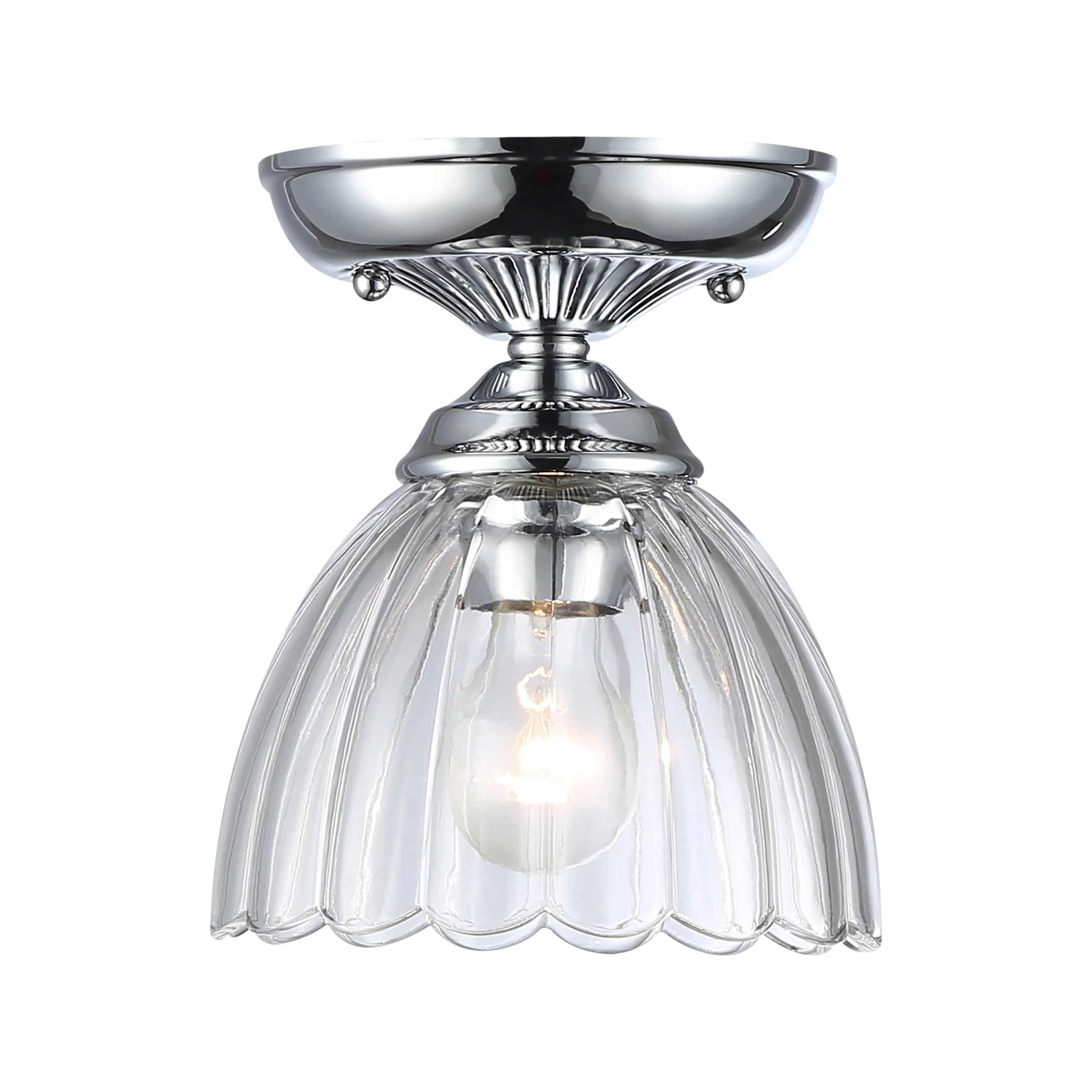 Audra 1-light 7in Semi-Flush Mount in Chrome - Image 2
