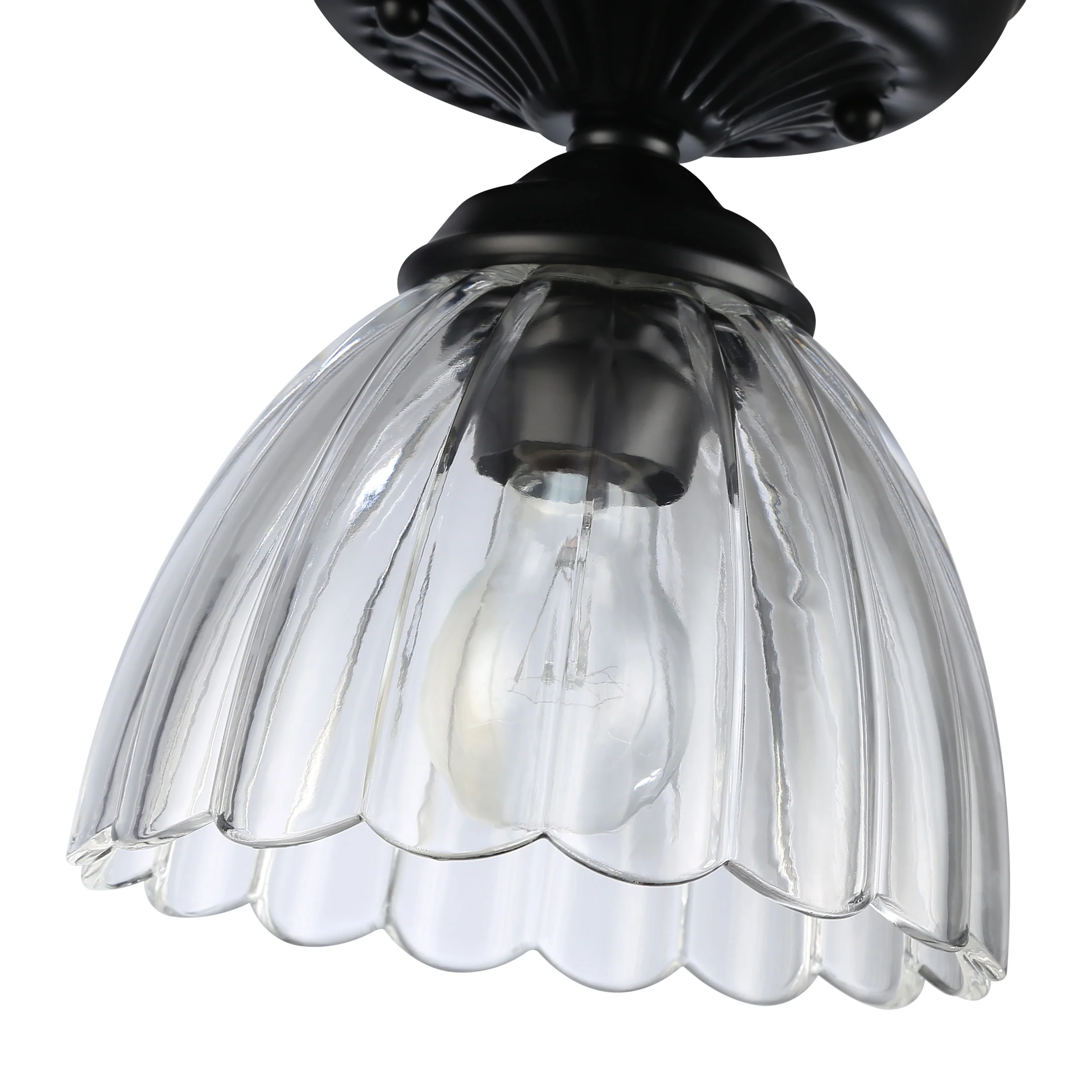 Audra 1-light 7in Semi-Flush Mount in Matte Black - Image 4