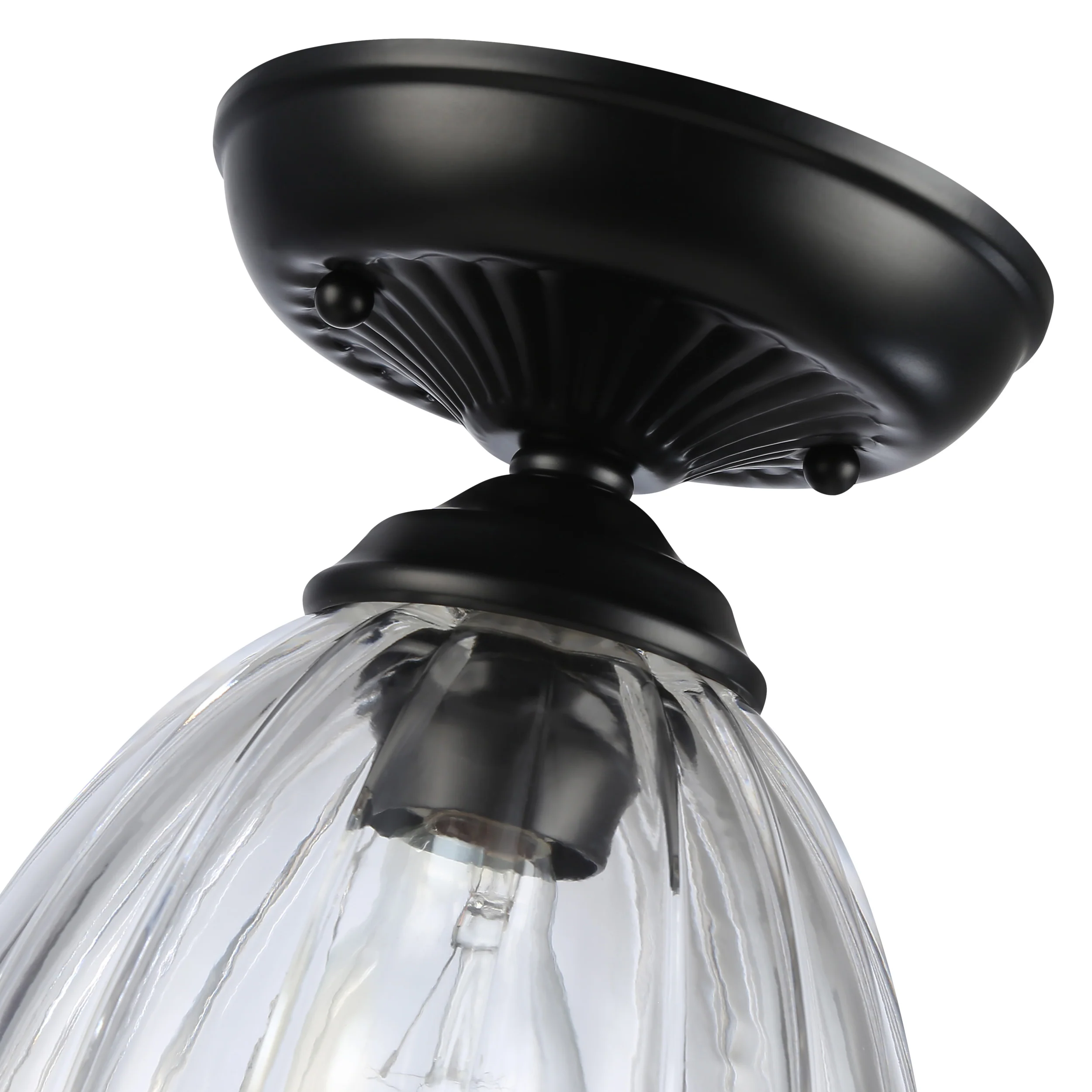 Audra 1-light 7in Semi-Flush Mount in Matte Black - Image 5