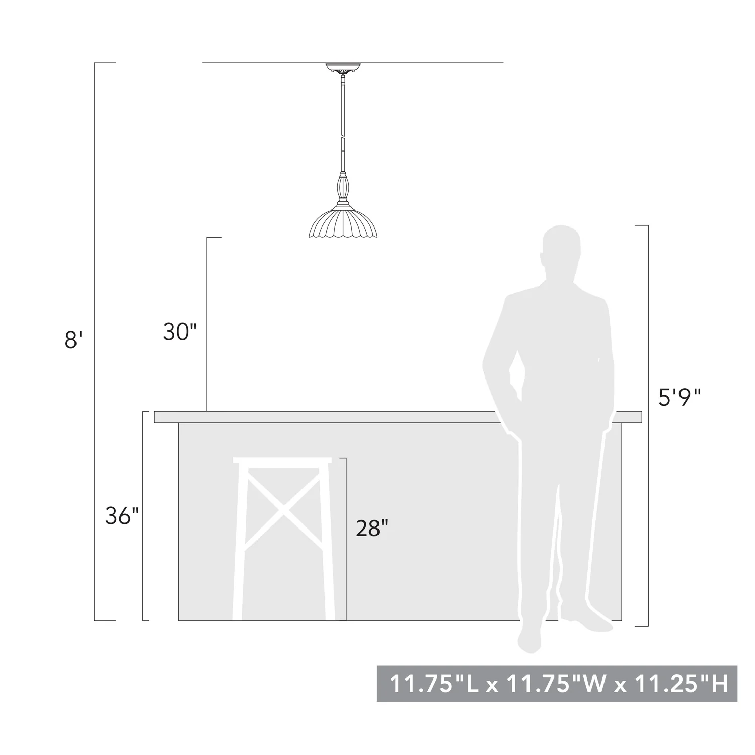 Audra 1-light Pendant in Chrome - Image 6
