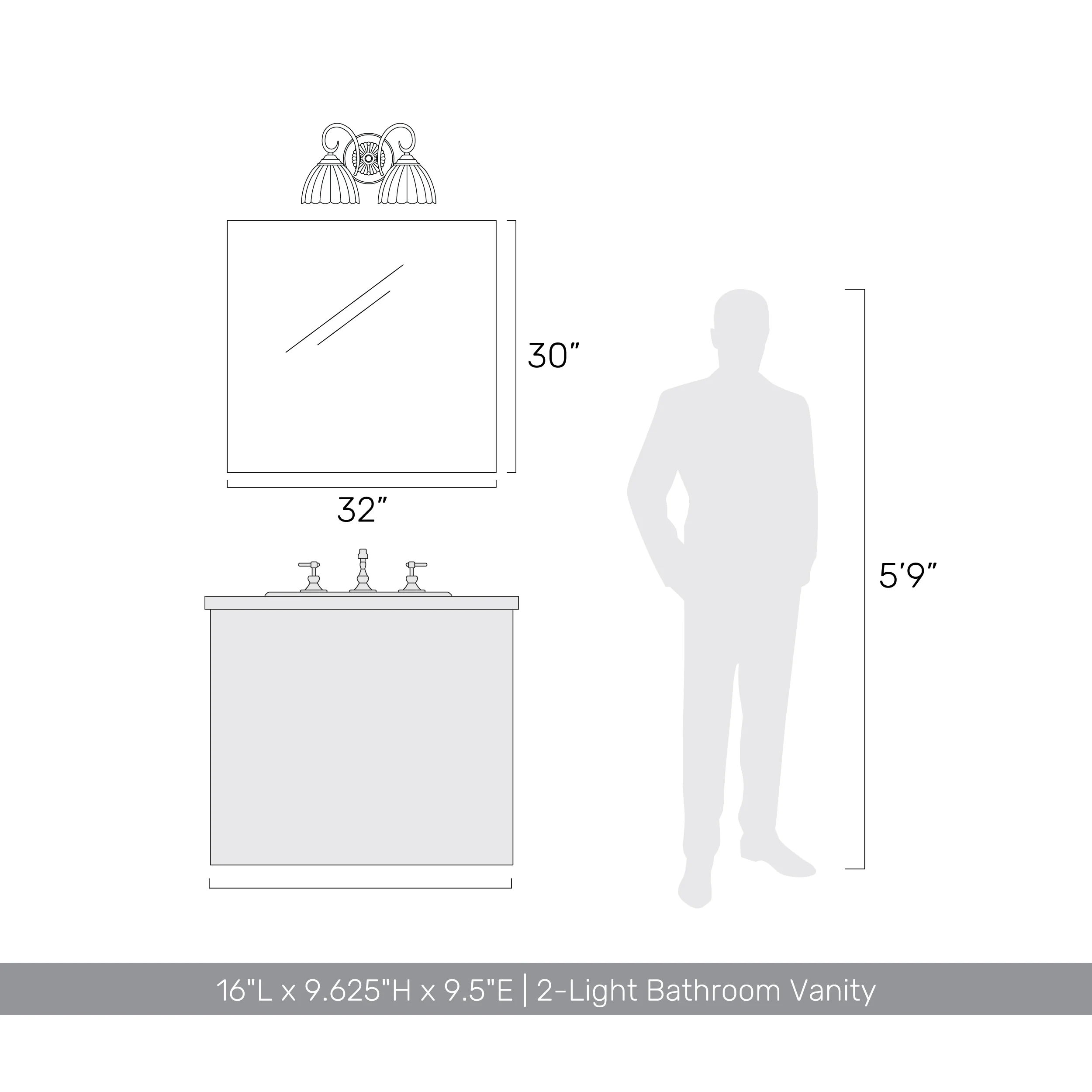 Audra 2-light Vanity in Chrome - Image 6