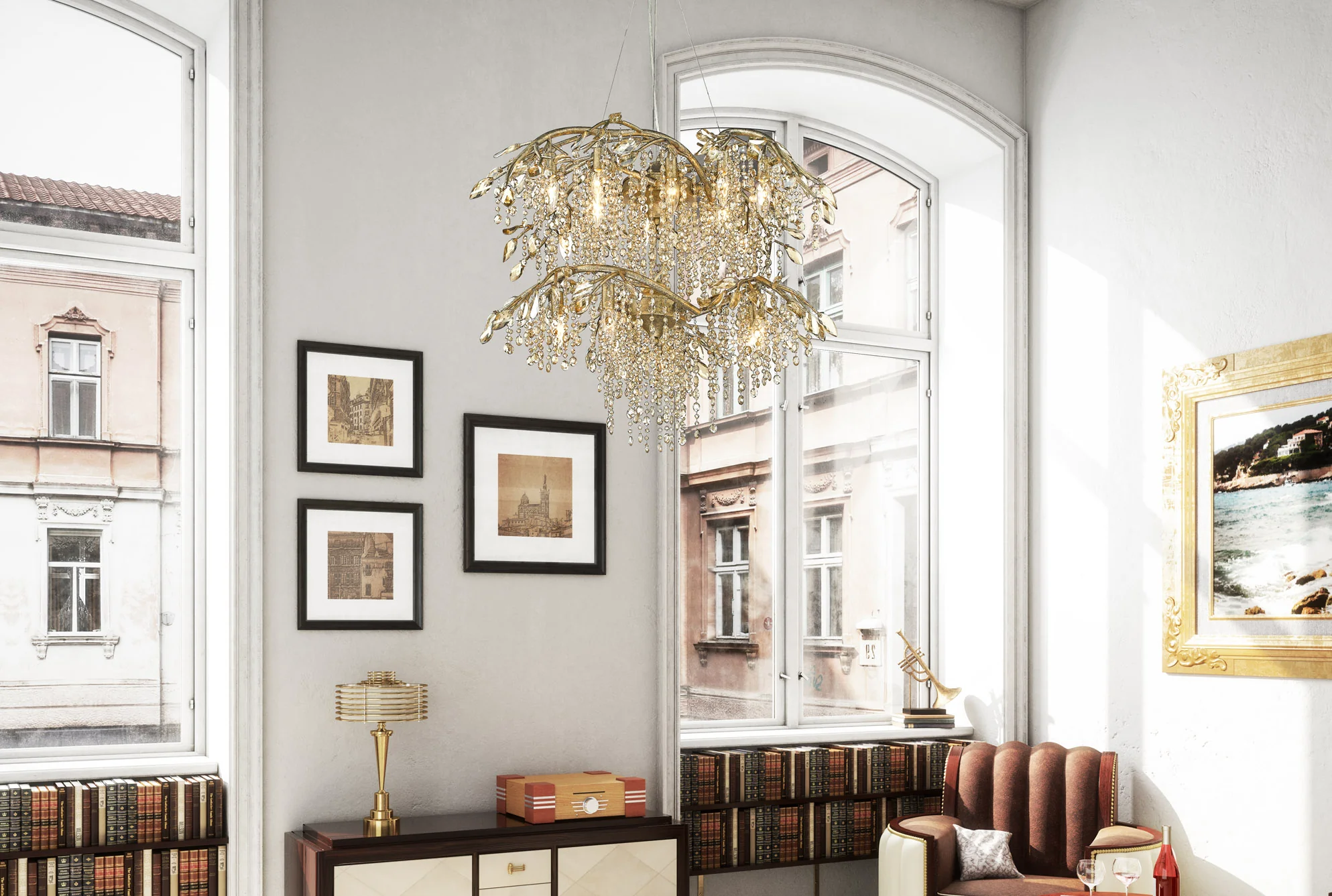 Autumn Twilight 18-light Chandelier in Mystic Gold - Image 8