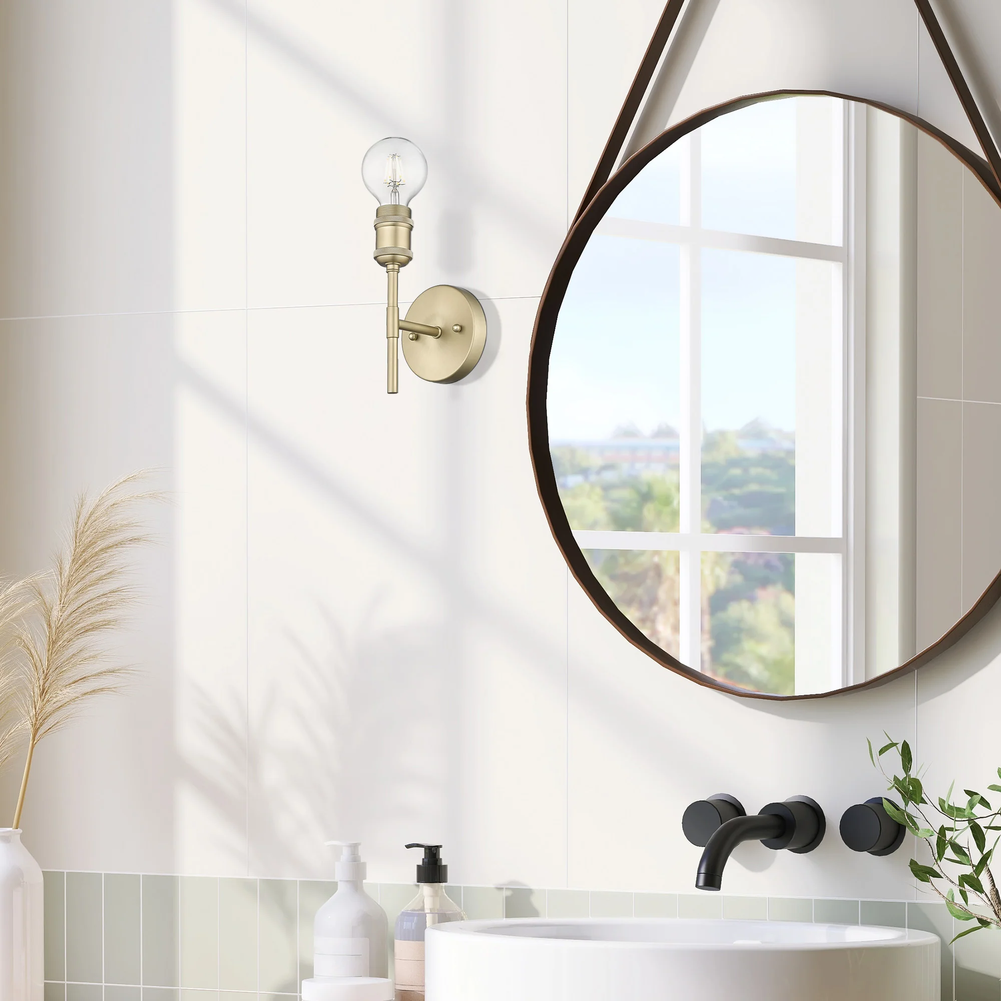 Axel 1-light Wall Sconce in Brushed Champagne Brass - Image 6