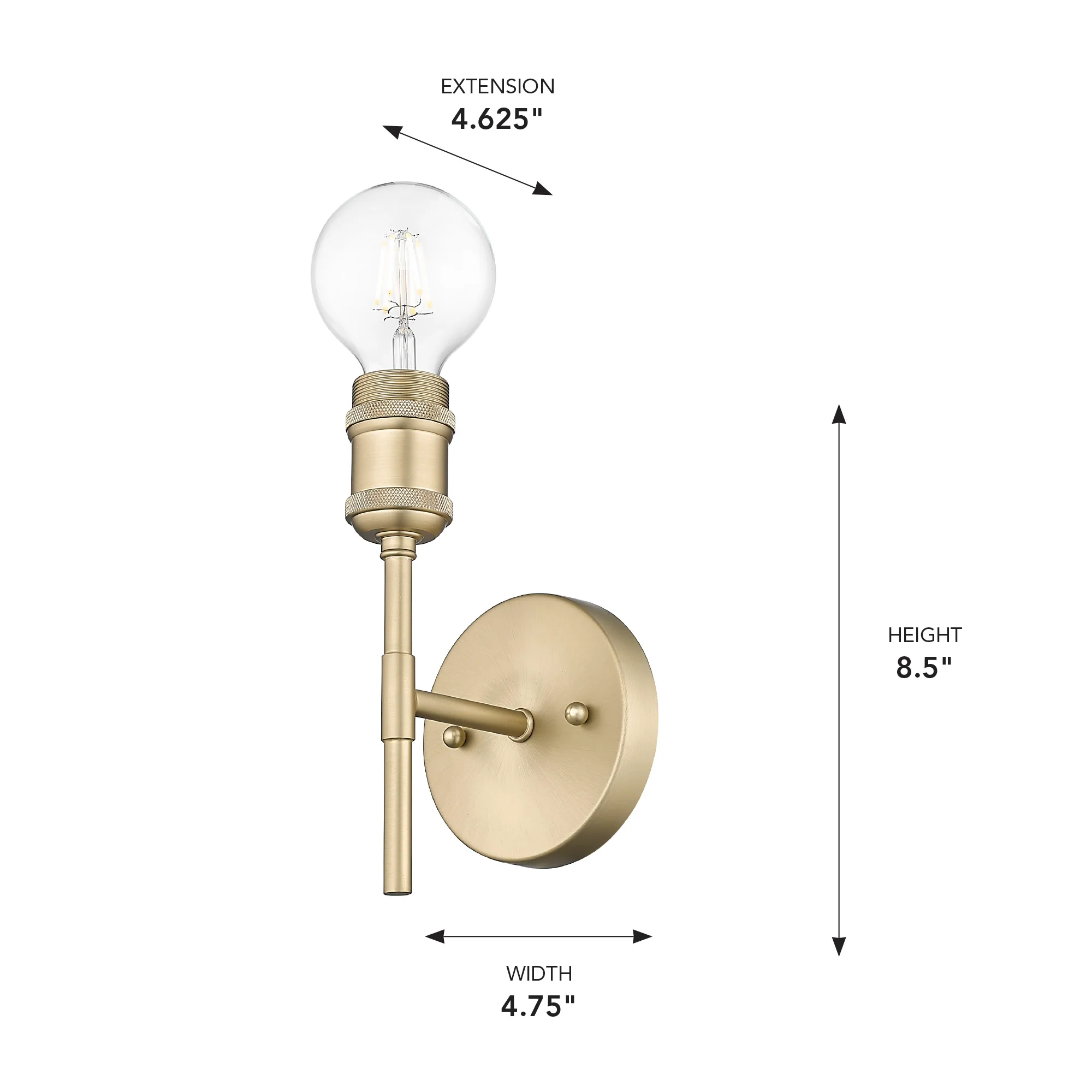 Axel 1-light Wall Sconce in Brushed Champagne Brass - Image 9