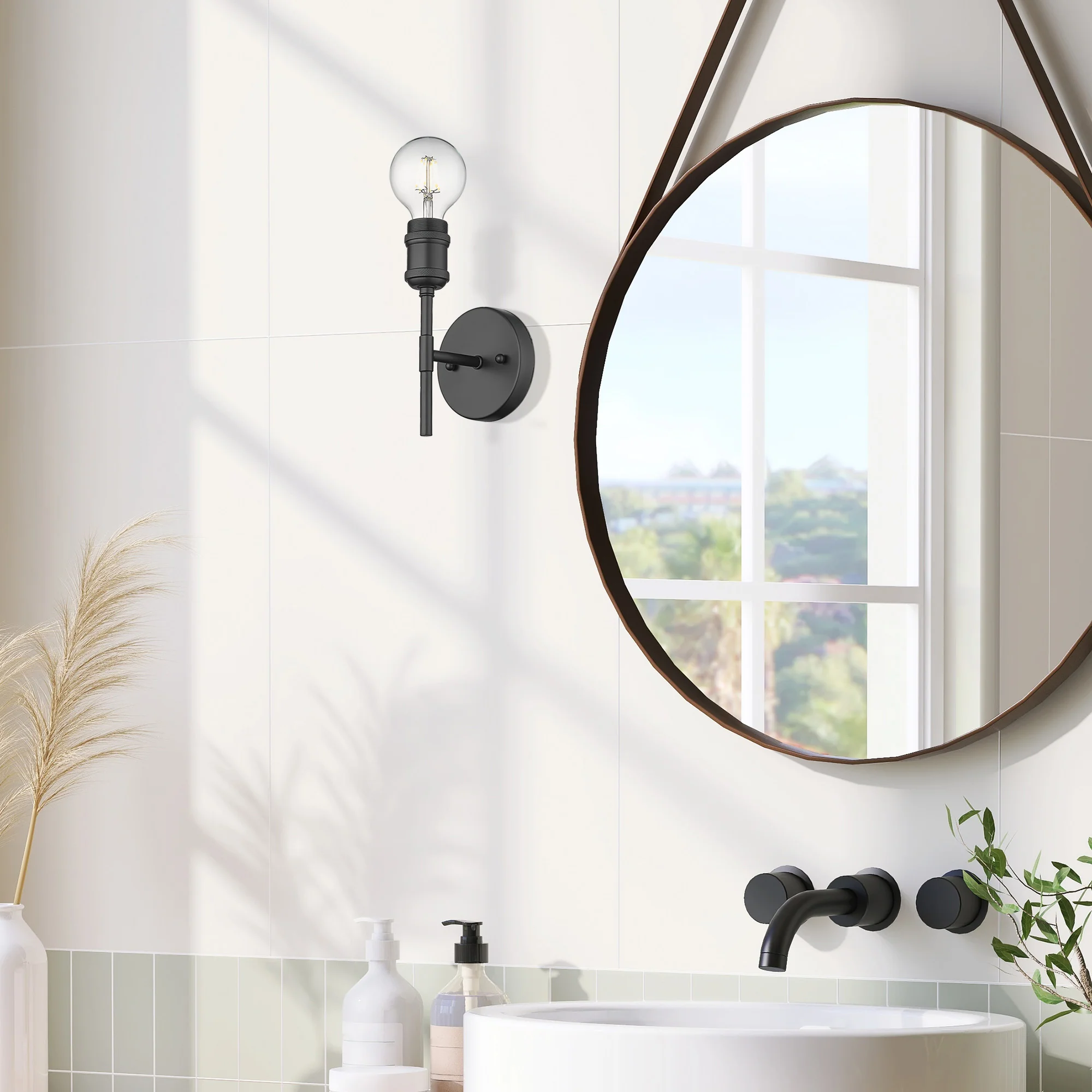 Axel 1-light Wall Sconce in Matte Black - Image 6