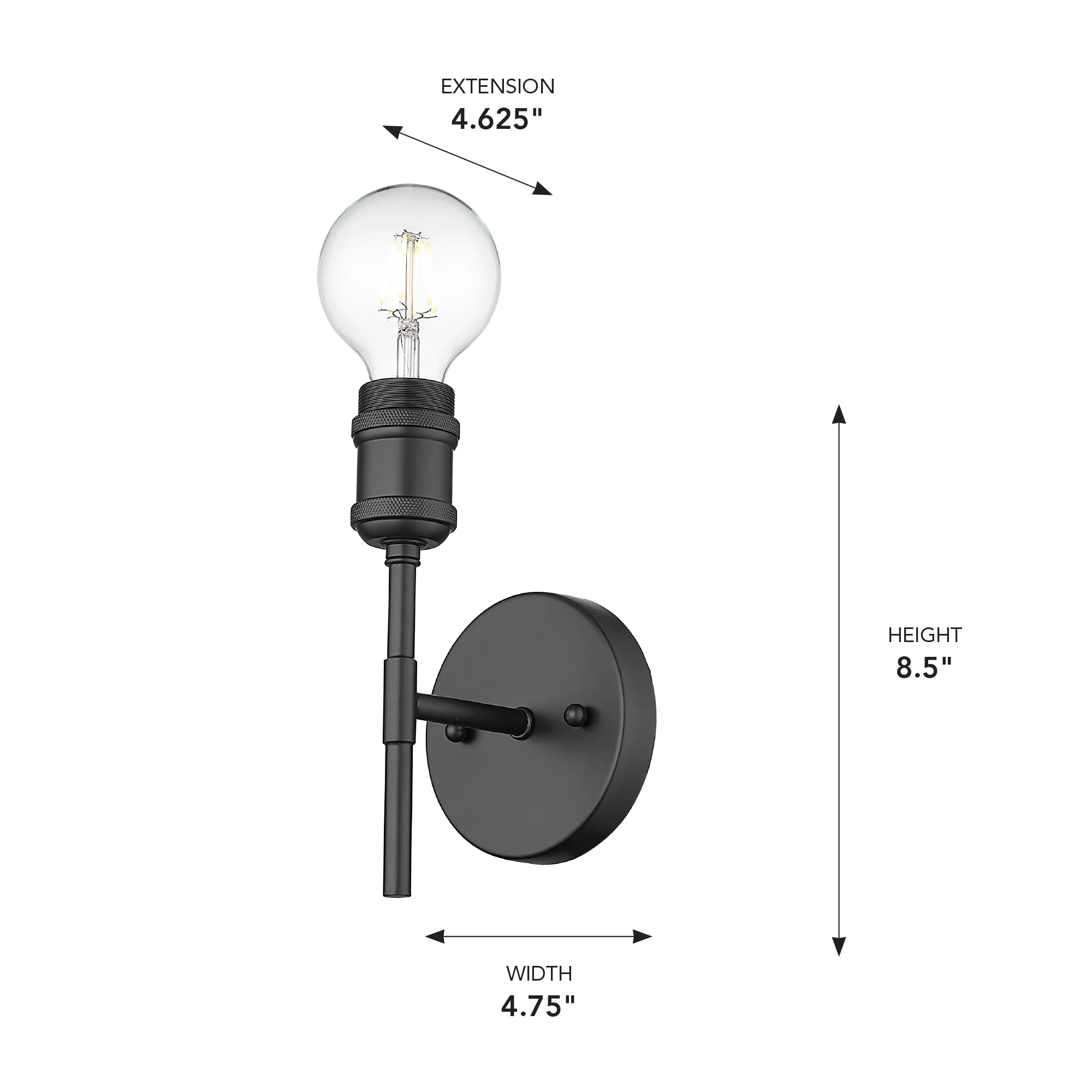 Axel 1-light Wall Sconce in Matte Black - Image 9