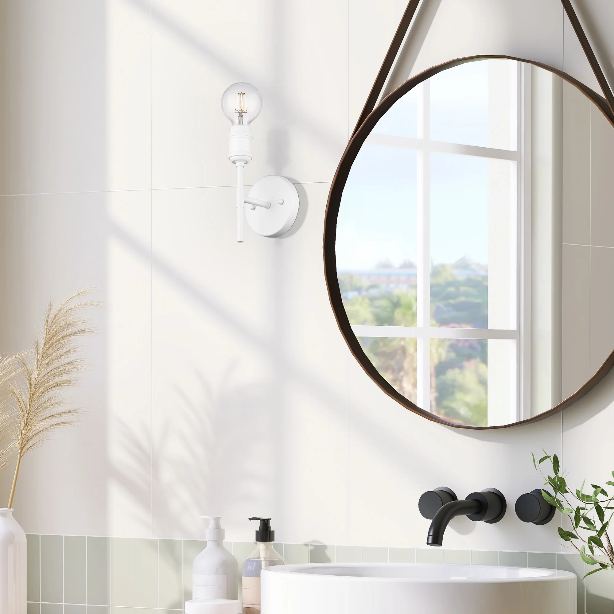 Axel 1-light Wall Sconce in Matte White - Image 6