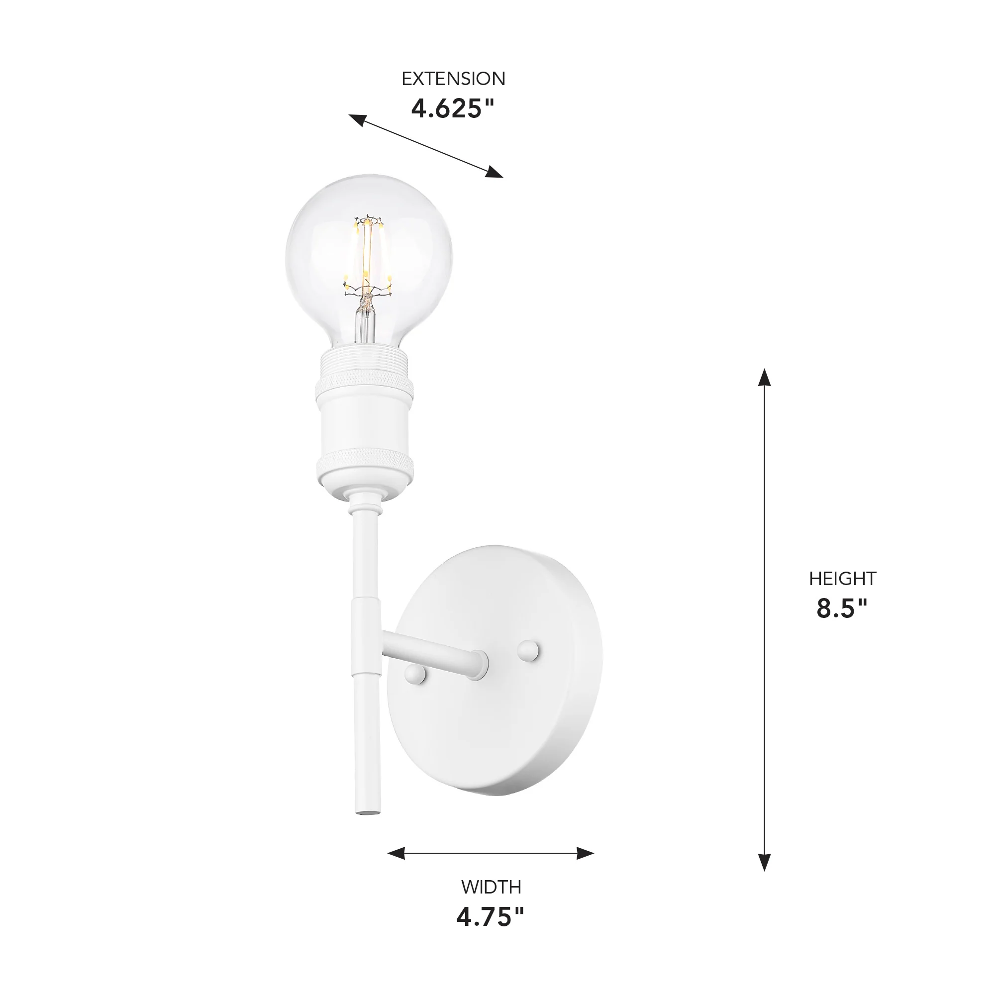 Axel 1-light Wall Sconce in Matte White - Image 7