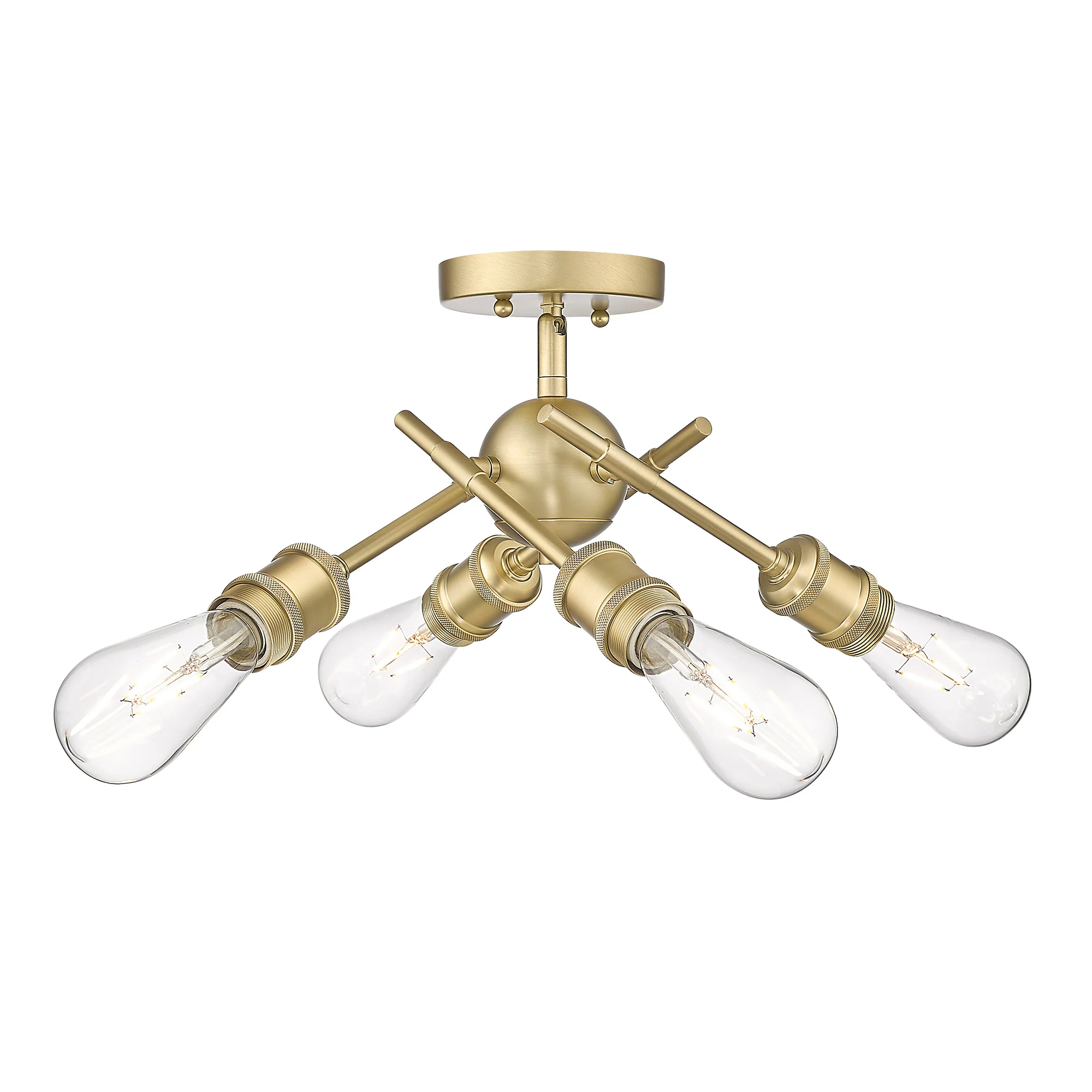 Axel 4-light Semi-Flush Mount in Brushed Champagne Brass - Image 2