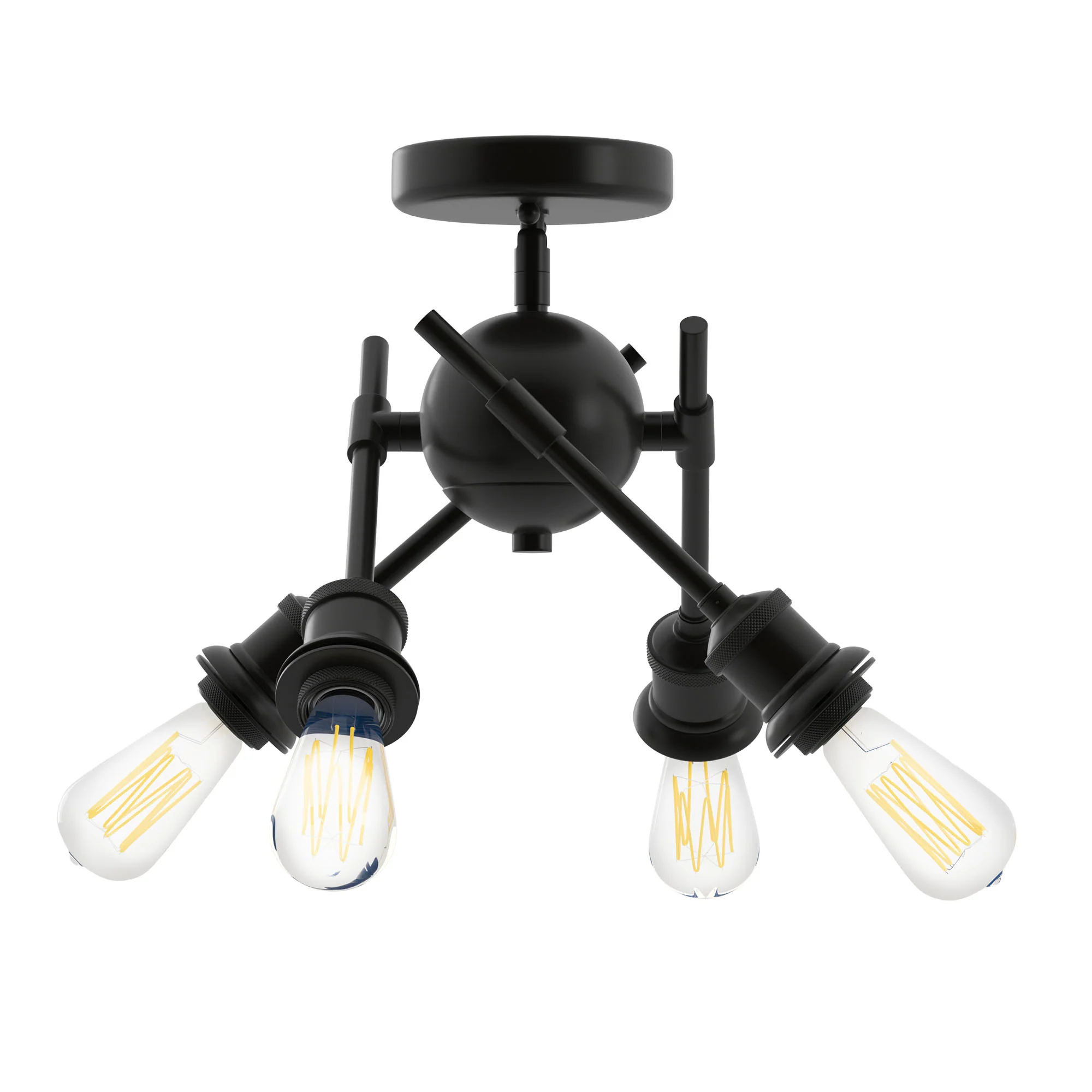 Axel 4-light Semi-Flush Mount in Matte Black